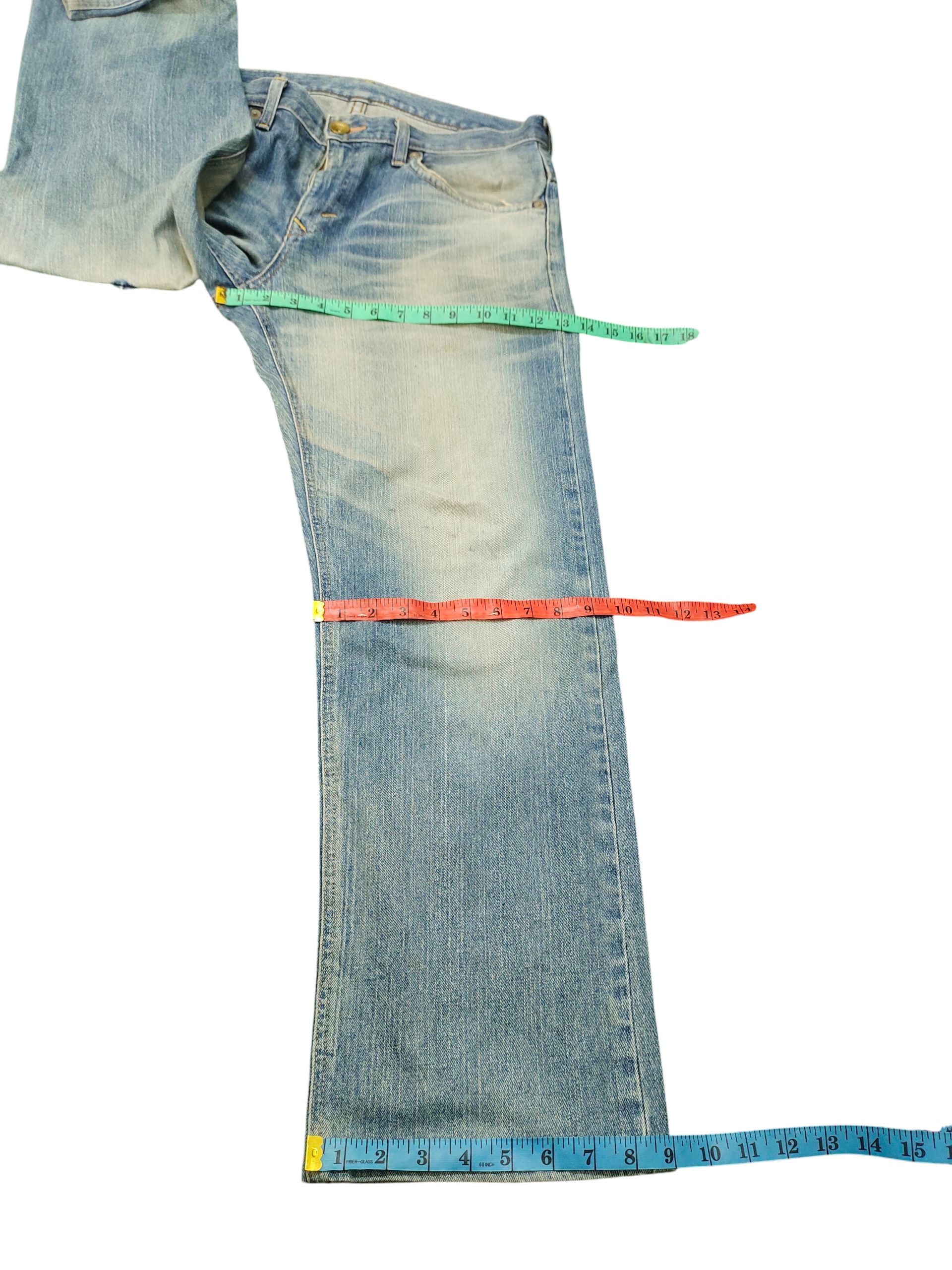 Comme des Garcons × Undercover Vintage Edwin Leather Trim Distress Denim Jeans Size US 35 - 16 Thumbnail