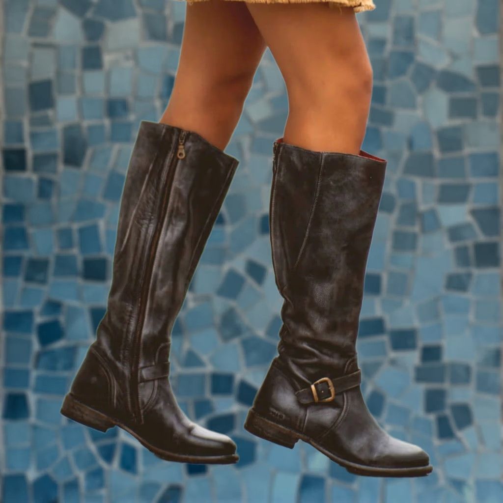Bed Stu Bed Stu Glaye Tall Boots Black Rustic Extendable Calf Full Zip Women's US 8.5 Boots Size US 9 / IT 39 - 1 Thumbnail