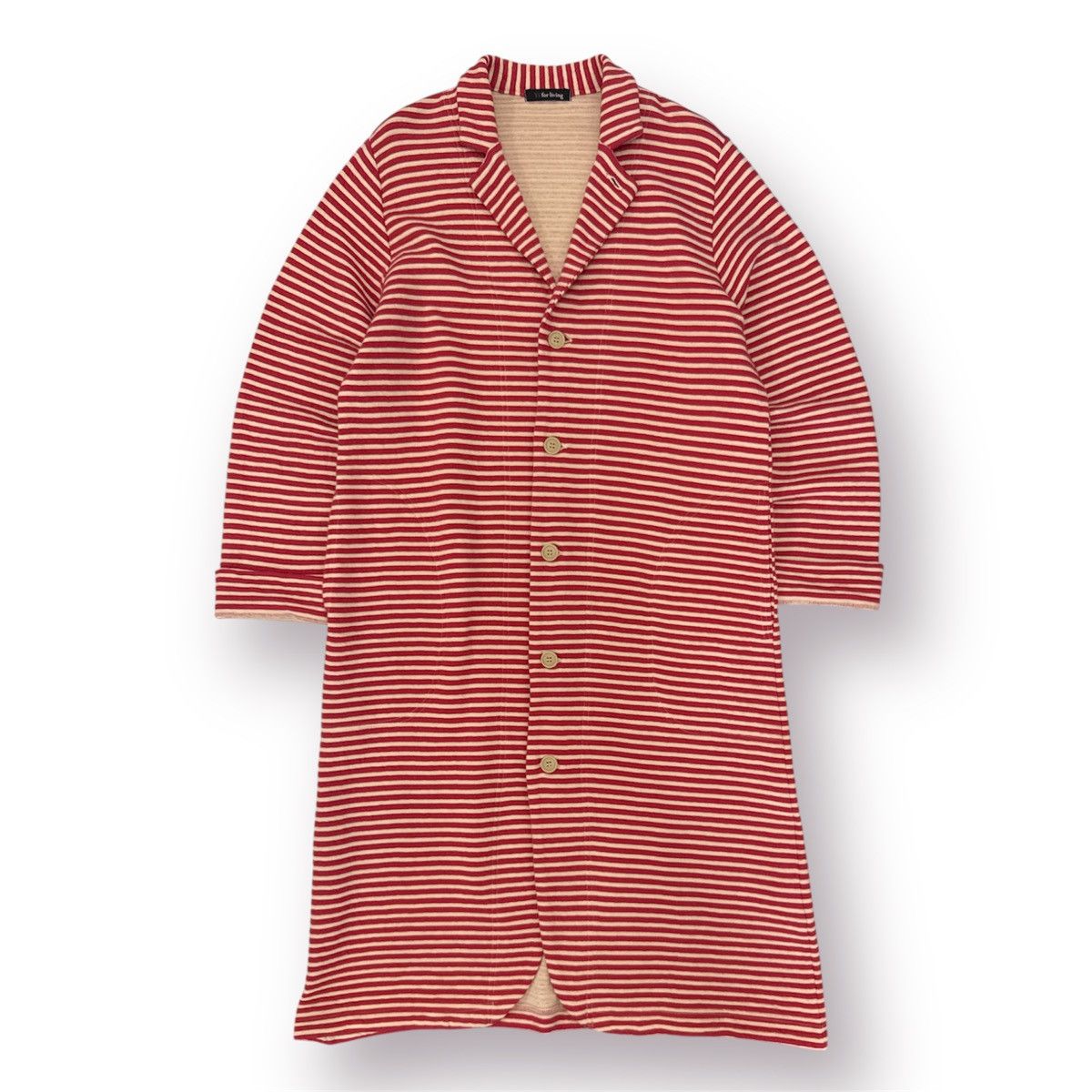 Y's Y’s for Living Long Stripe Cardigan Coat Jpn Minimalist Knit Size L / US 10 / IT 46 - 1 Thumbnail