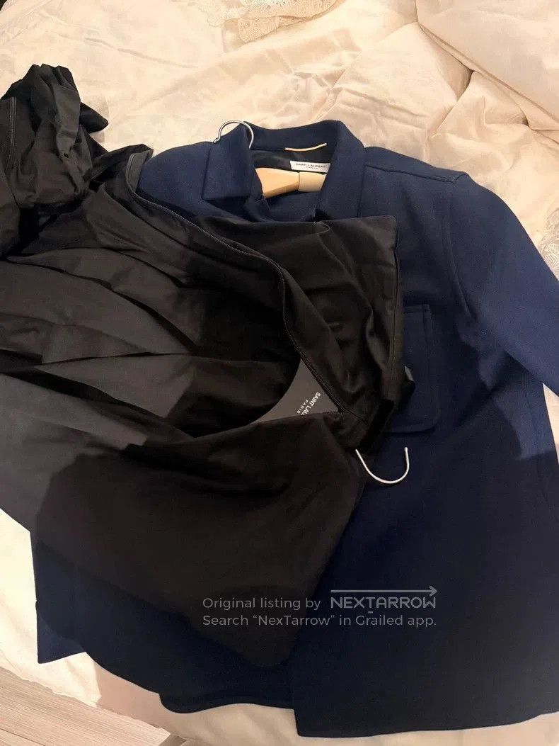 Yves Saint Laurent YSL Blue Buttoned Outerwear Jacket. Size US XXS / EU 40 - 2 Thumbnail