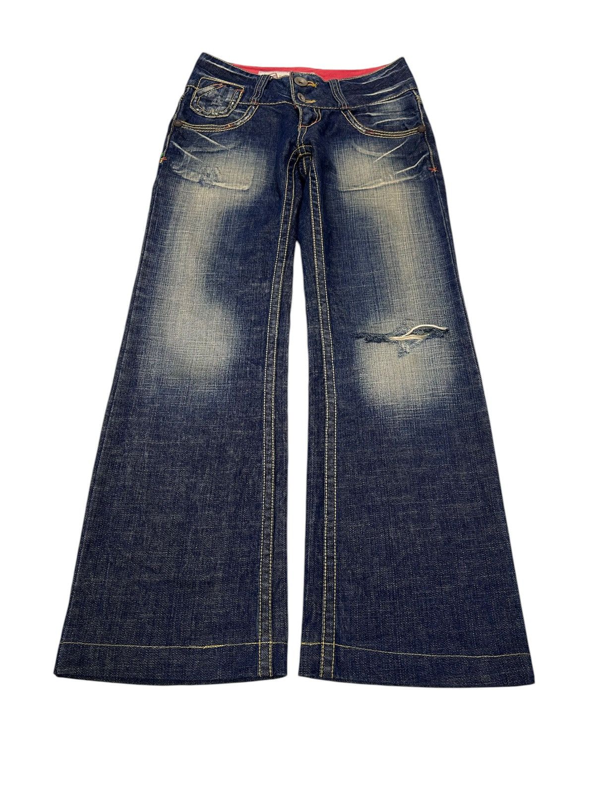 Japanese Brand × Vintage Vintage Red Pepper US Patent Denim Sand Wash Ripped Jeans Size US 27 - 2 Thumbnail