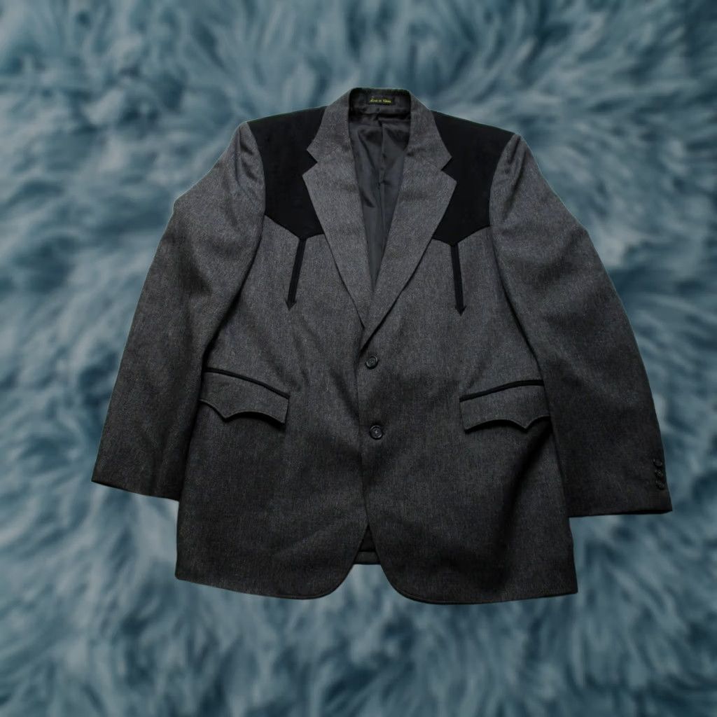 YOKE Circle S Mens Western Sport Coat 44L Gray Size US S / EU 44-46 / 1 - 1 Thumbnail