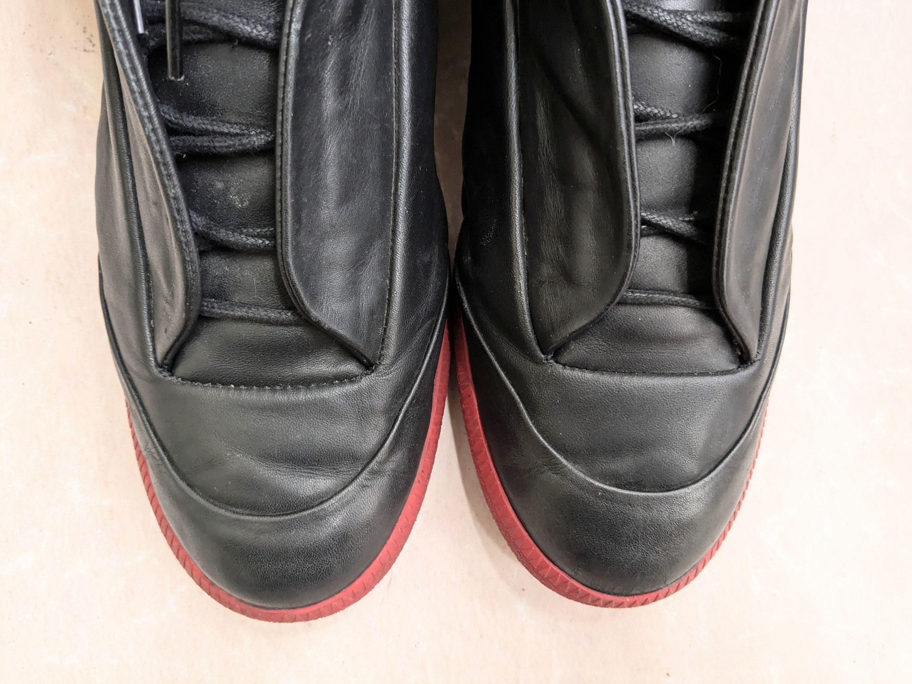 Maison Margiela Maison Margiela Future Black Red 12 45 High Tops Leather Size US 12 / EU 45 - 2 Thumbnail