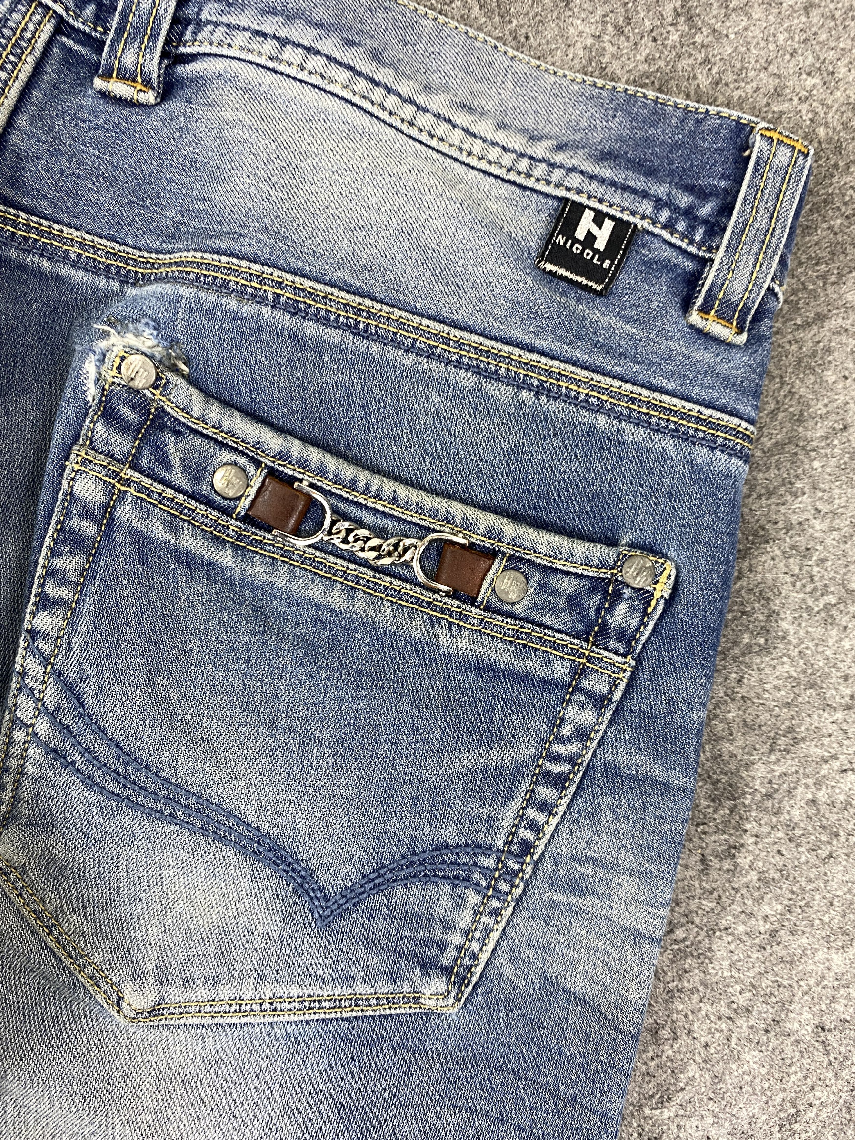 Japanese Brand Faded Blue Vintage Nicole Jeans 32x29 Denim- JN3264 Size US 32 / EU 48 - 14 Thumbnail