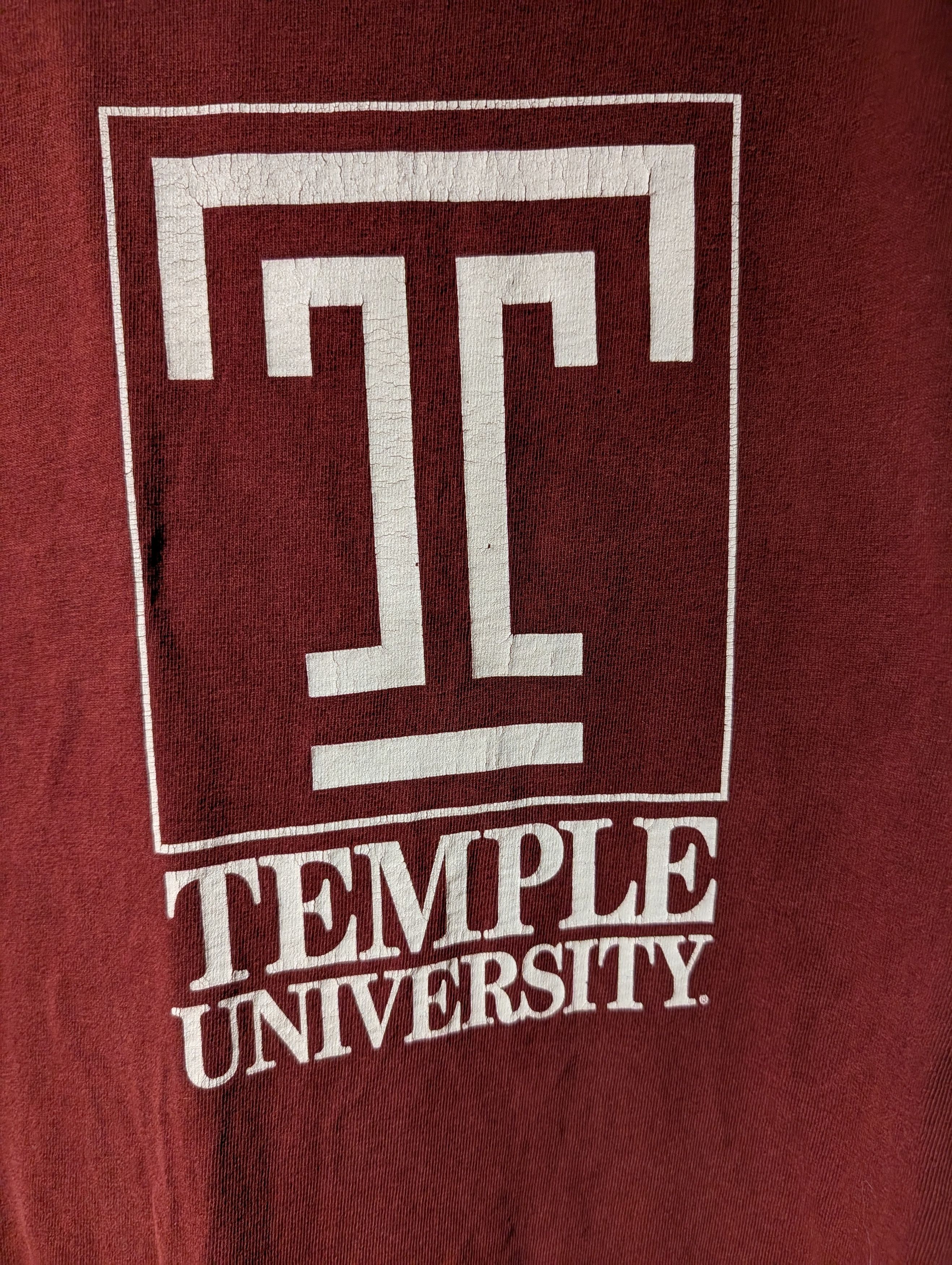 Champion Vintage 90s Temple University Center Logo Champion T-Shirt Size US XL / EU 56 / 4 - 2 Thumbnail