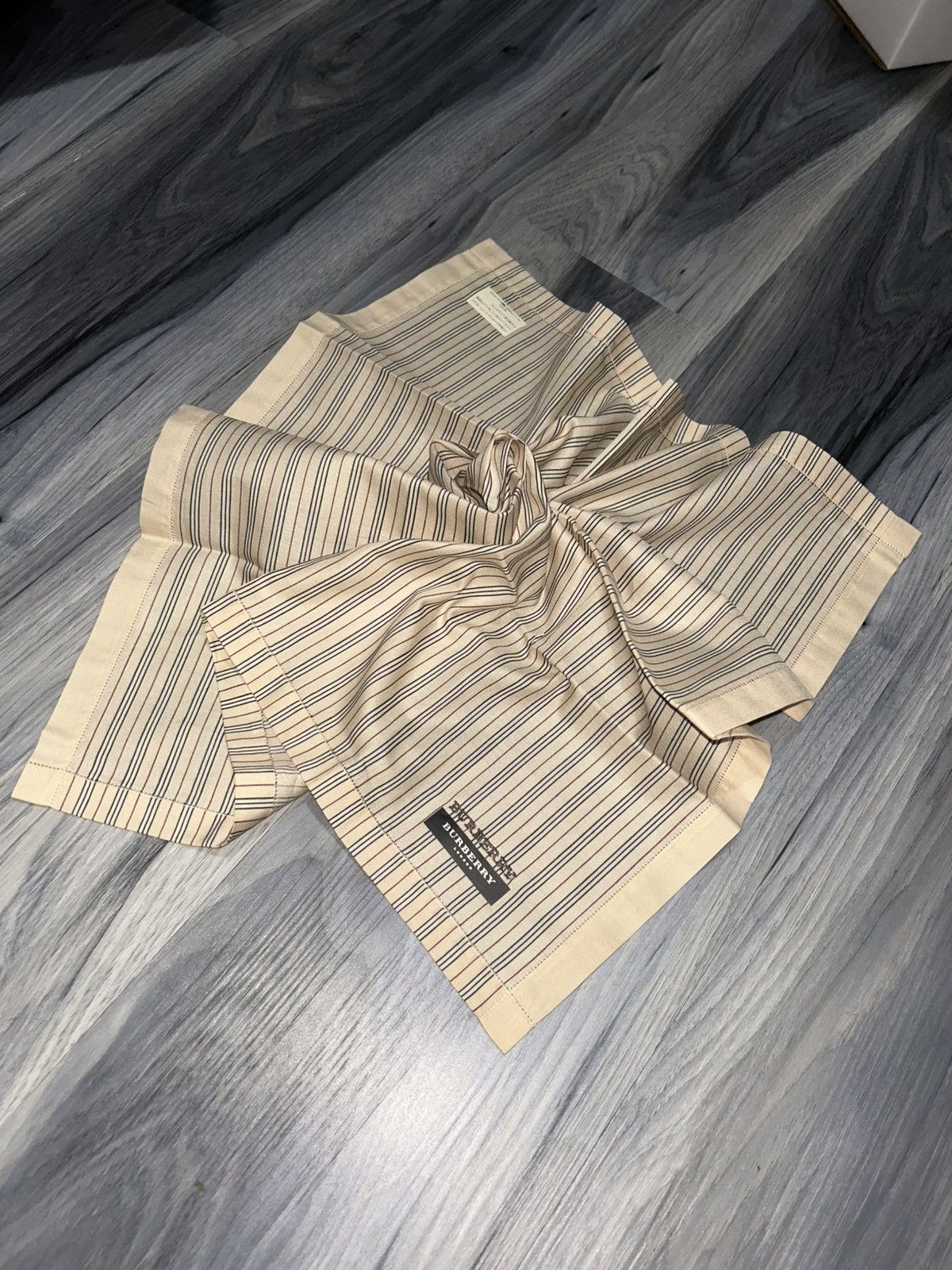 Burberry Burberry Nova Check Striped Cotton Handkerchief Size ONE SIZE - 1 Thumbnail