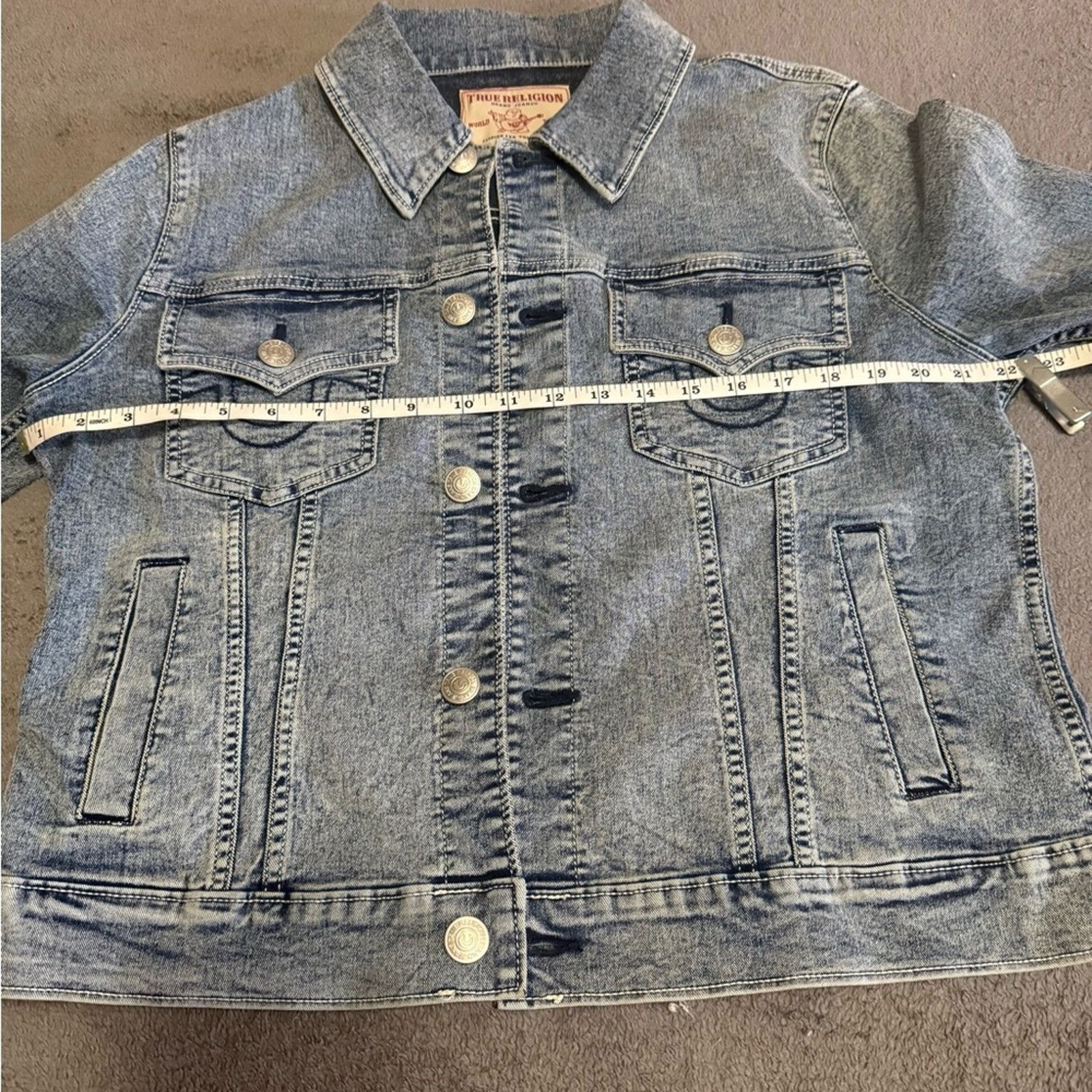 True Religion True Religion Light Blue Jean Jacket Size XL / US 12-14 / IT 48-50 - 11 Thumbnail