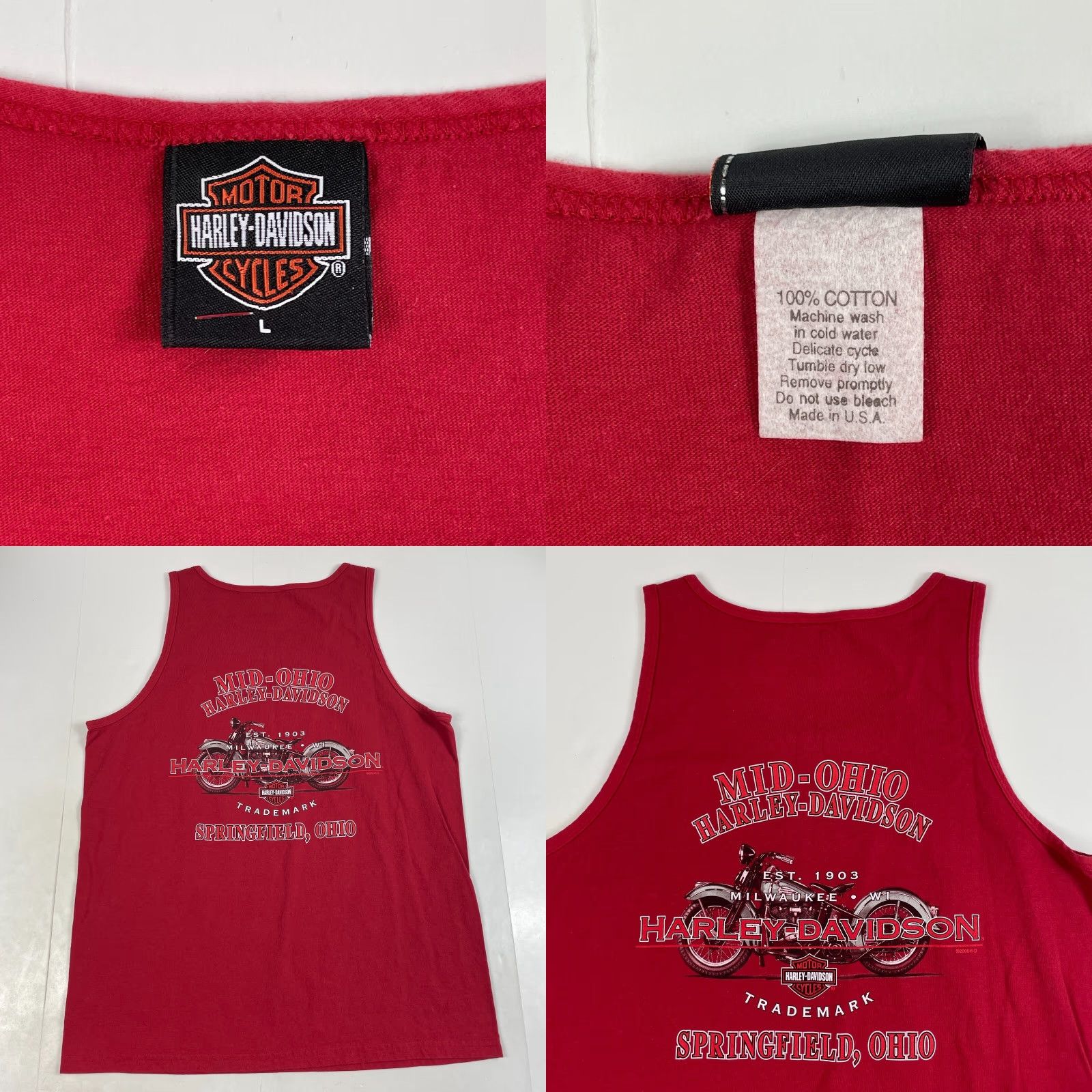 Harley Davidson Harley-Davidson Shirt Mens Large Red Eagle Sleeveless Tank Biker USA Vintage Size US L / EU 52-54 / 3 - 8 Thumbnail