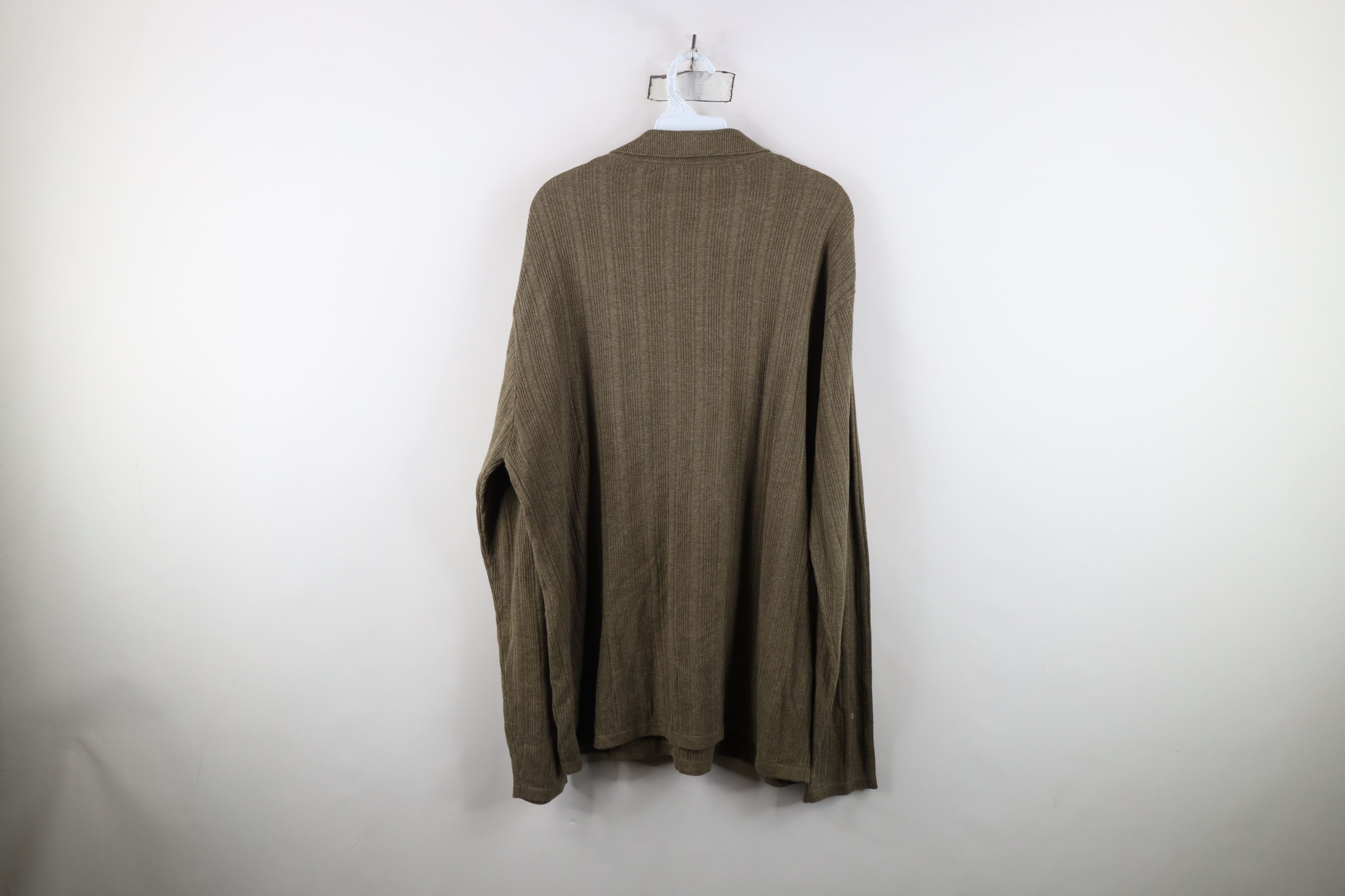 Vintage Vintage 90s Streetwear Thermal Ribbed Knit Long Sleeve Polo Size US L / EU 52-54 / 3 - 10 Thumbnail