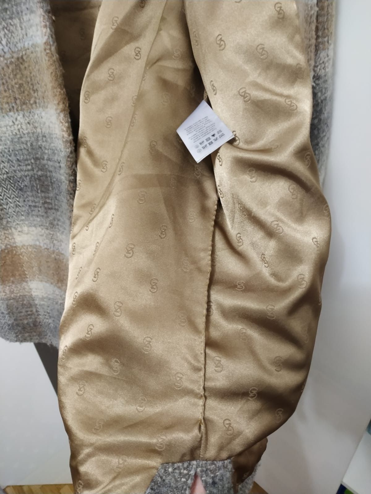 Gestuz Gestuz checked coat wool composition beige brown Size M / US 6-8 / IT 42-44 - 9 Thumbnail