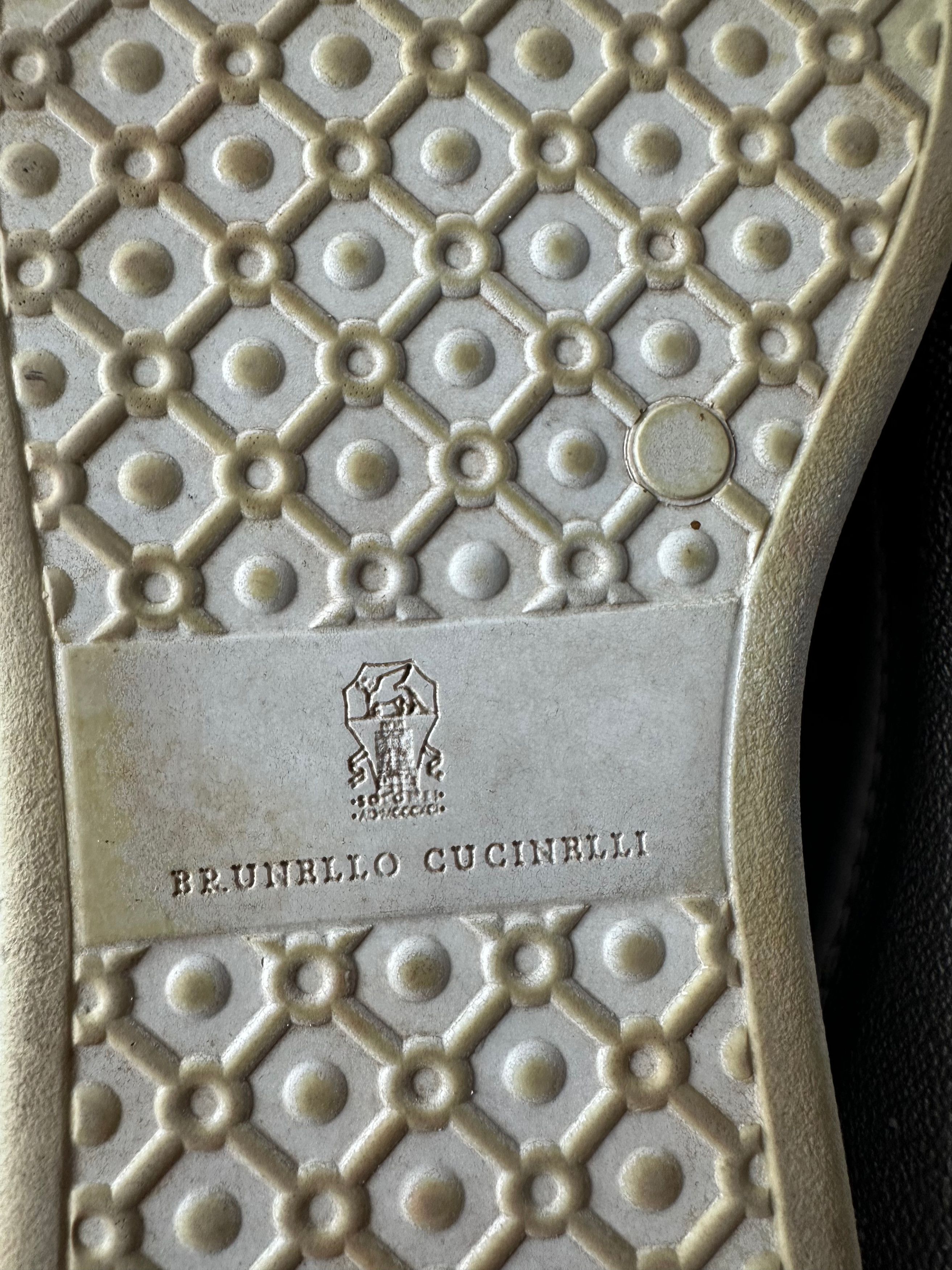 Brunello Cucinelli Brunello Cucinelli Dark Grey Wool Leather Platform Sneakers Size US 8.5 / IT 38.5 - 10 Thumbnail