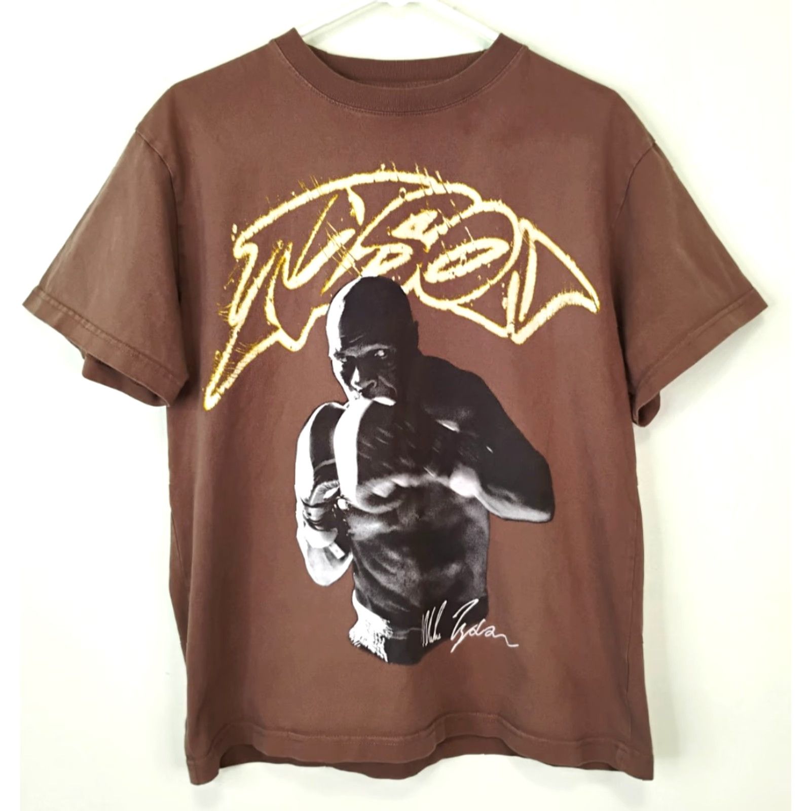 Vintage Mike Tyson Collection T-Shirt Double-Sided Mens Small Brown Shirt Short Sleeve Crew Neck Cotton Sports Boxing Graphic Print Mens S Brown Diet? Size US S / EU 44-46 / 1 - 2 Thumbnail