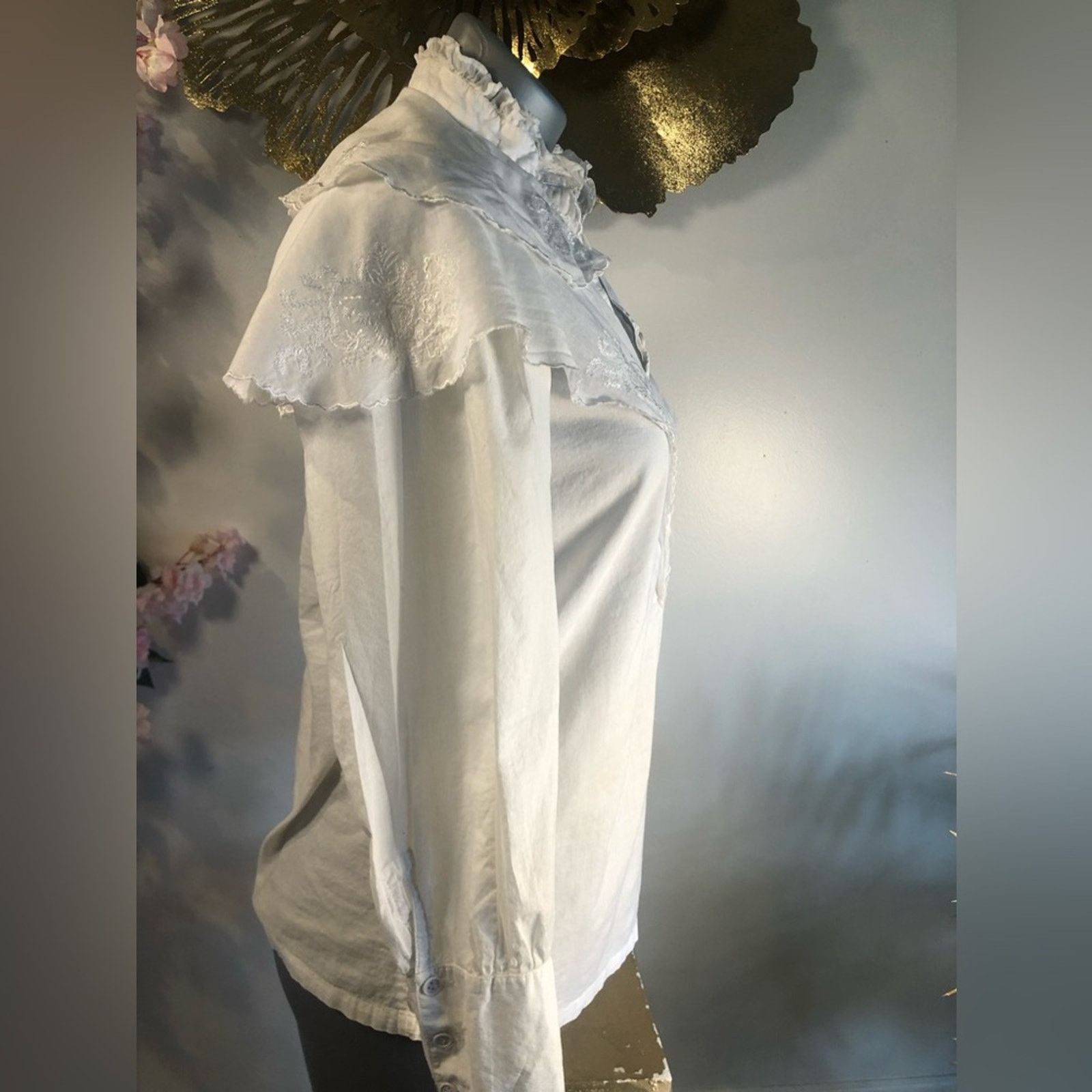 NBDN Nobrandedon Shirt Embroidered layered button down top Size XS / US 0-2 / IT 36-38 - 9 Thumbnail