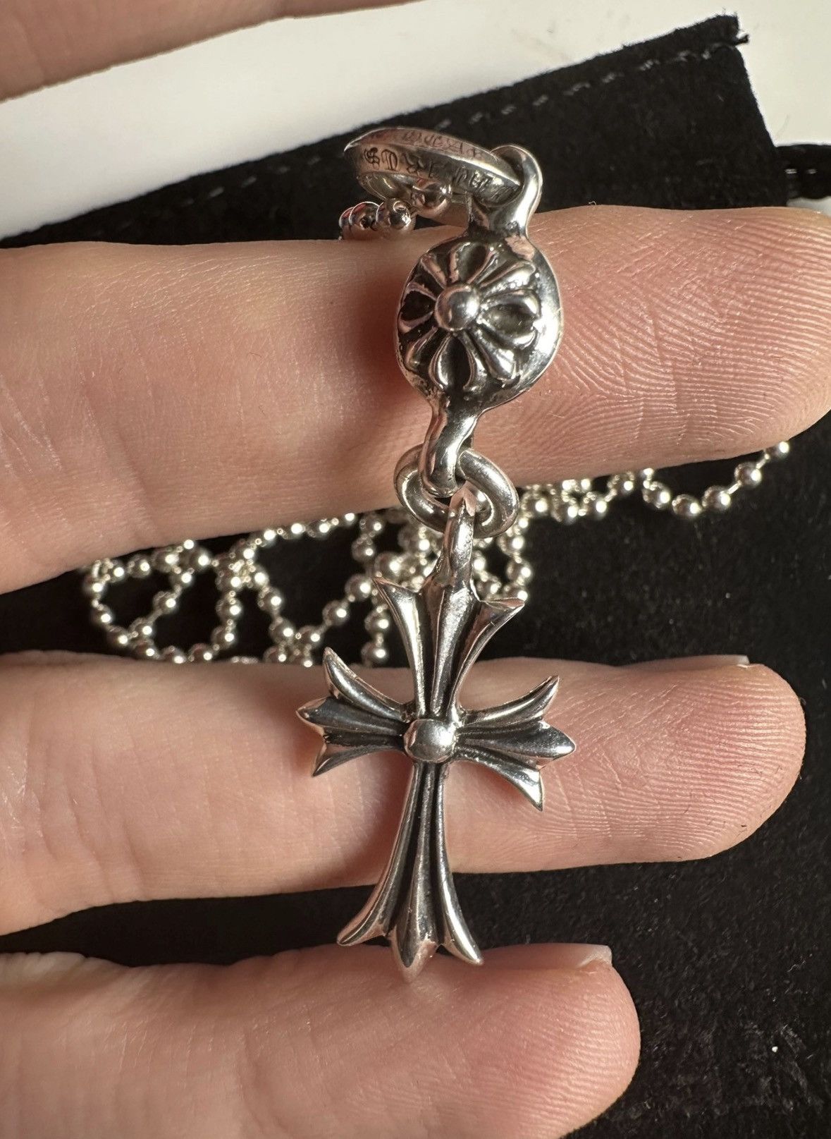 Chrome Hearts Chrome Hearts Tiny CH Crossball Cross + ballchain Size ONE SIZE - 4 Thumbnail