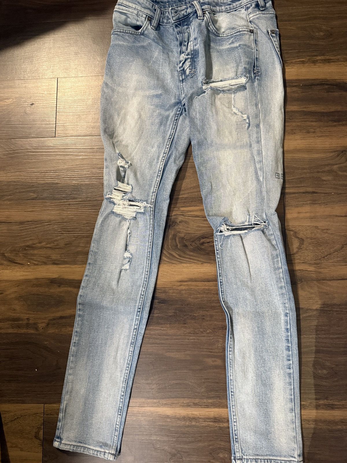 Ksubi Ksubi Light Wash Distressed Jeans – Size 31 Size US 31 - 1 Thumbnail
