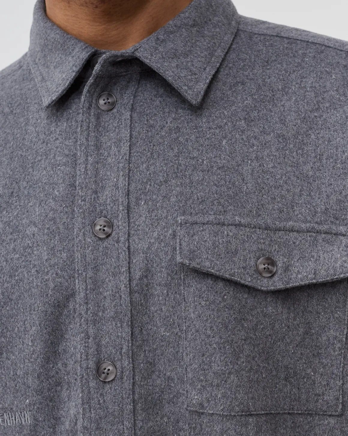 Han Kjobenhavn !DS! FW22 Han Kjobenhavn Wool Boxed Grey Overshirt Size US M / EU 48-50 / 2 - 7 Thumbnail