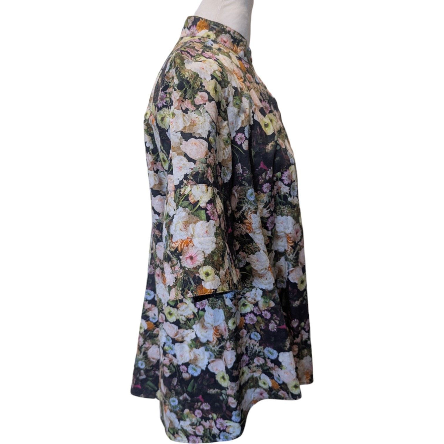 Adam Lippes Adam Lippes Putnam & Putnam Floral Printed Trapeze Blouse Size XS / US 0-2 / IT 36-38 - 6 Thumbnail