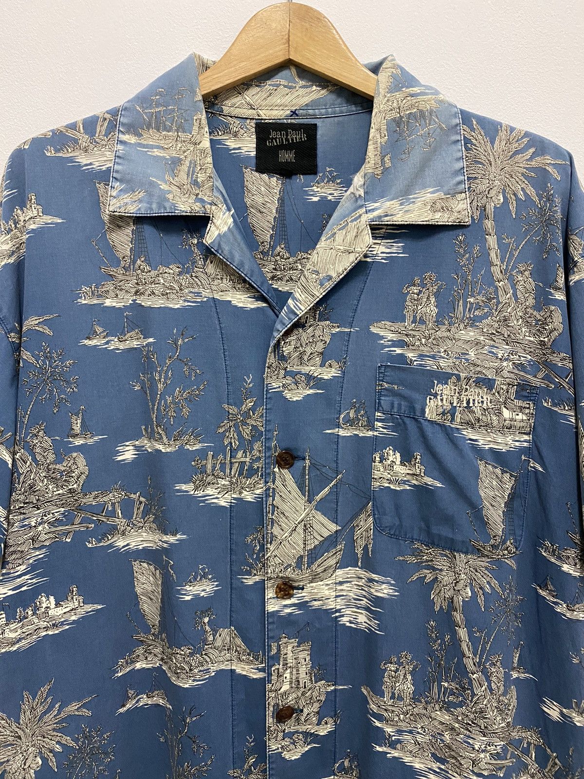 Jean Paul Gaultier Jean Paul Gaultier Homme Hawaii Style Open Collar Shirts Size US M / EU 48-50 / 2 - 7 Thumbnail