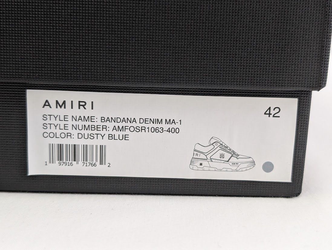 Amiri o1rshd1 Q:3 / Bandana Denim MA-1 Sneakers in Dusty Blue Size US 9 / EU 42 - 18 Thumbnail