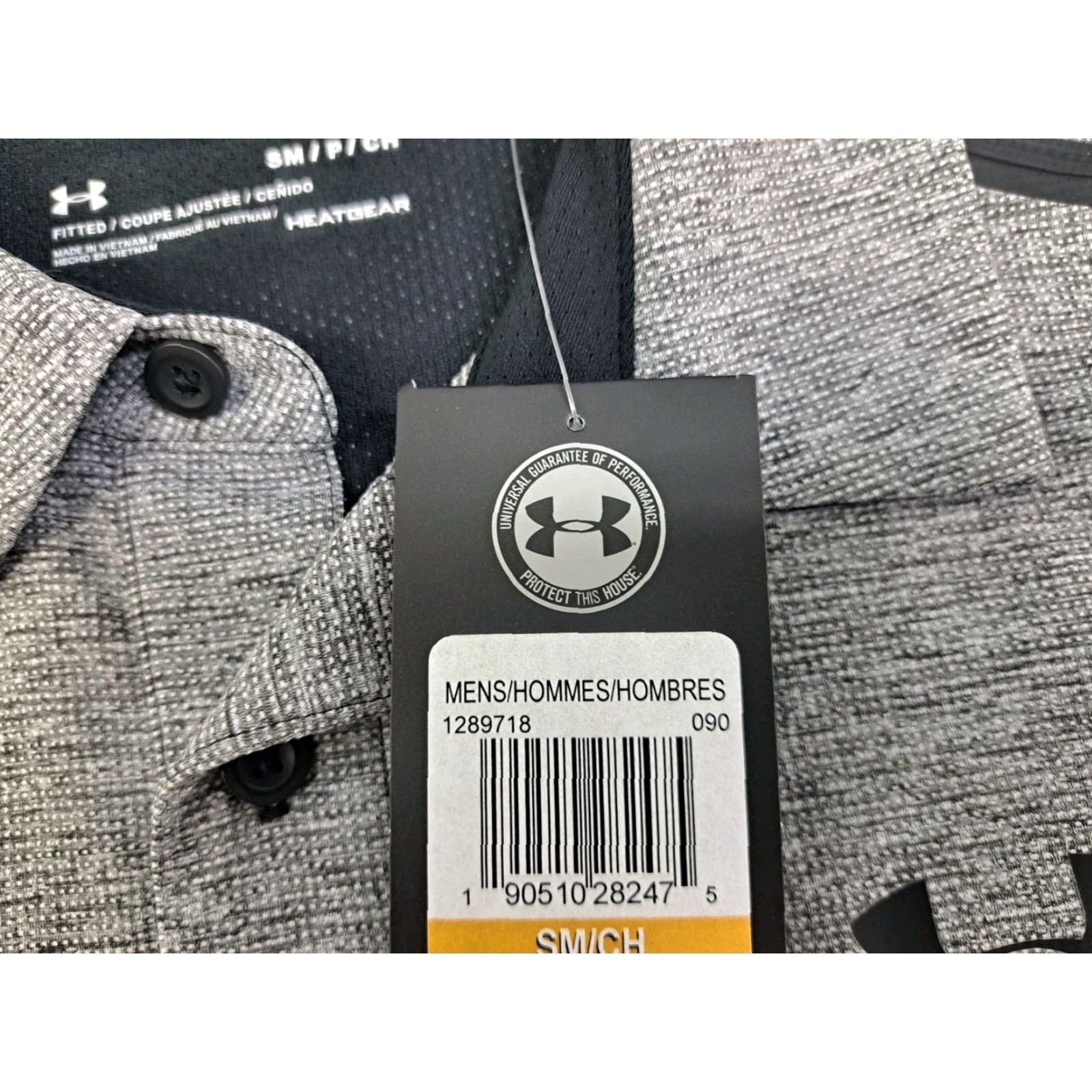 Under Armour Under Armour Polo Fitted Short Sleeve Golf NWT Mens S Black/Grey Threadborne Heatgear Size US S / EU 44-46 / 1 - 5 Thumbnail
