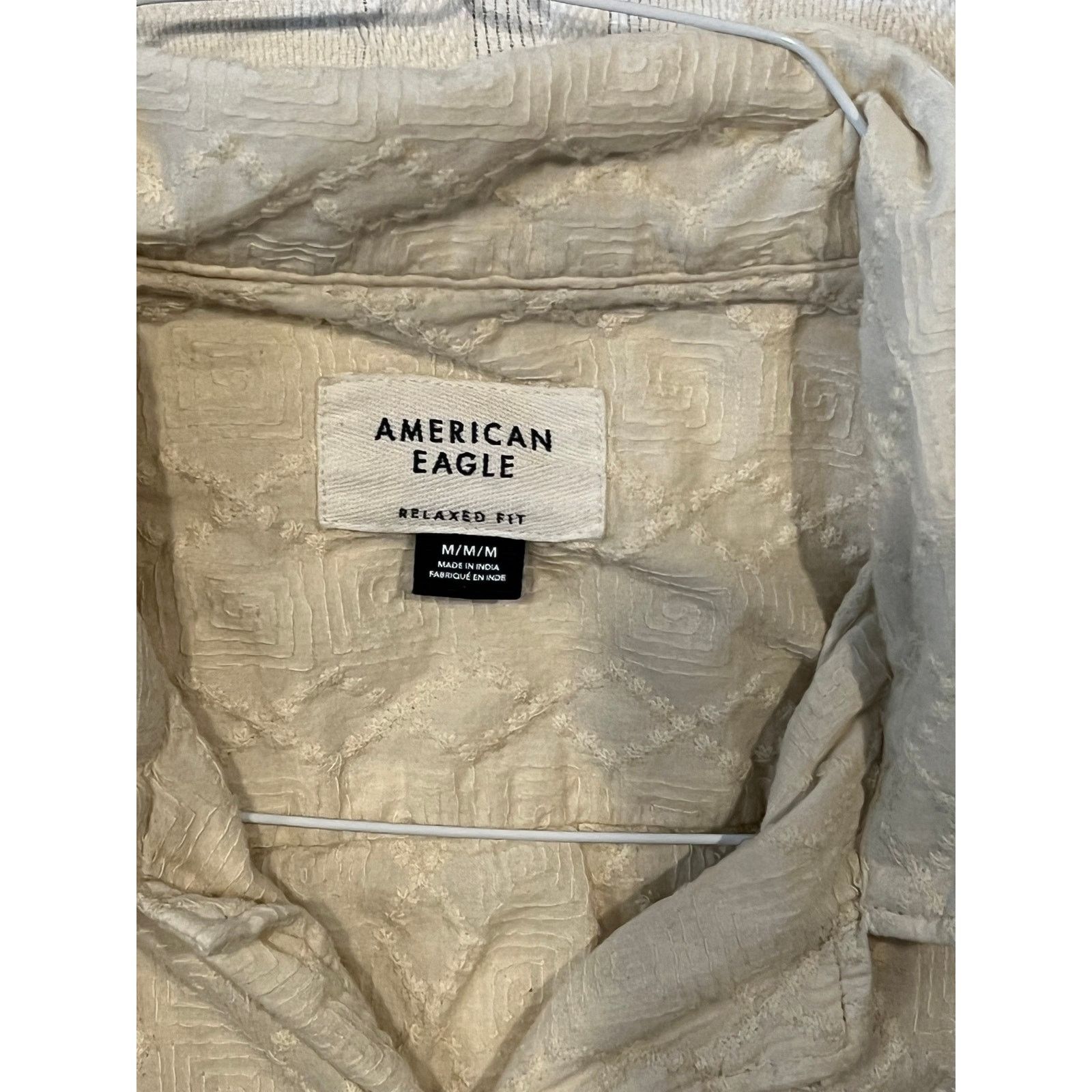 American Eagle Outfitters American Eagle Beige Light Short Sleeve Button Shirt Mens M Size US M / EU 48-50 / 2 - 3 Thumbnail