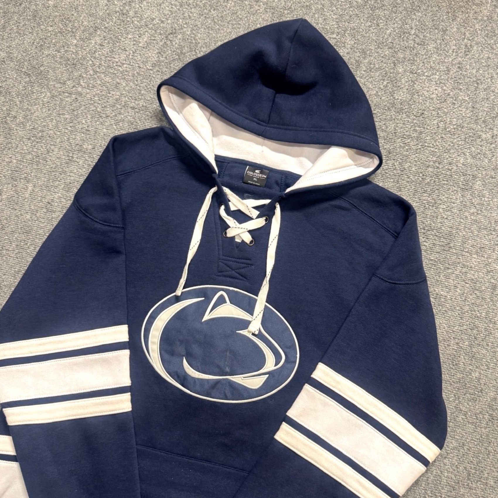 Vintage Colosseum Hoodie Men XL Pullover Blue Penn State Nittany Lions Lace Distressed Nittany Lions Football Size US XL / EU 56 / 4 - 2 Thumbnail