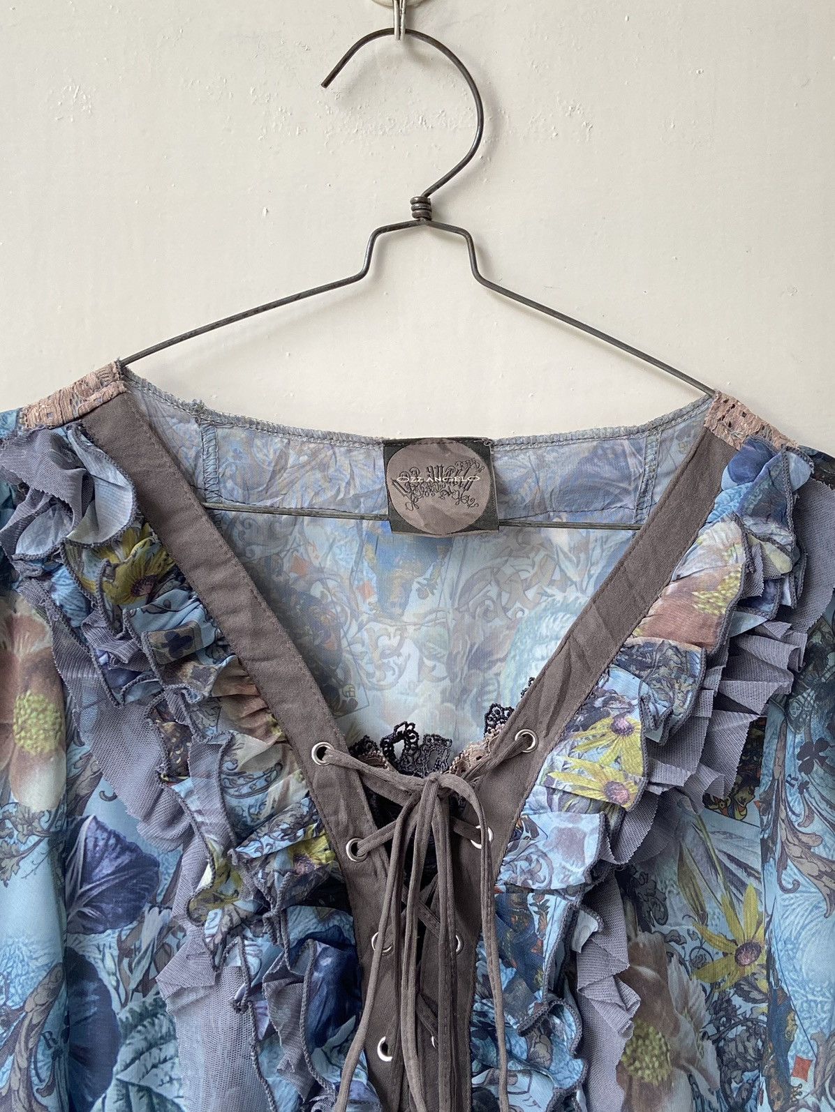 Designer × Japanese Brand × Seditionaries OZZ ANGELO Flower Motive Blouse Size XS / US 0-2 / IT 36-38 - 13 Thumbnail
