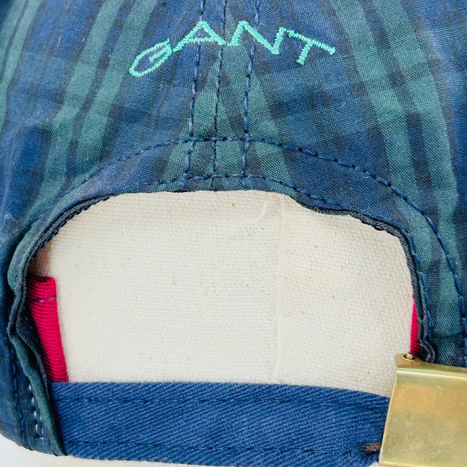 Gant Vintage 90s Navy Green Blackwatch Tartan Plaid Navy Bill Cap Size ONE SIZE - 7 Thumbnail