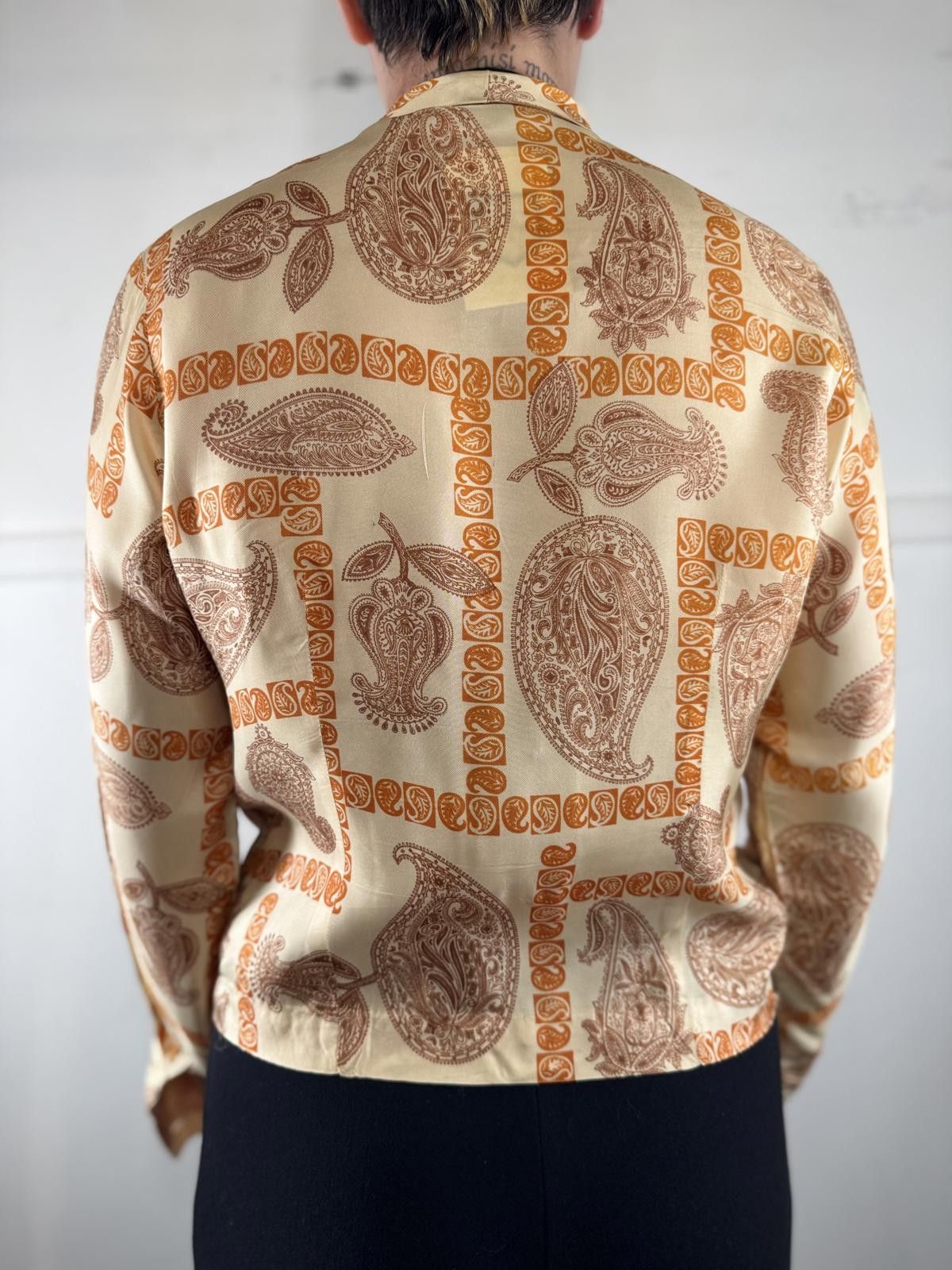 Designer Adelacar Vintage Paisley Bow Blouse Size ONE SIZE - 3 Thumbnail