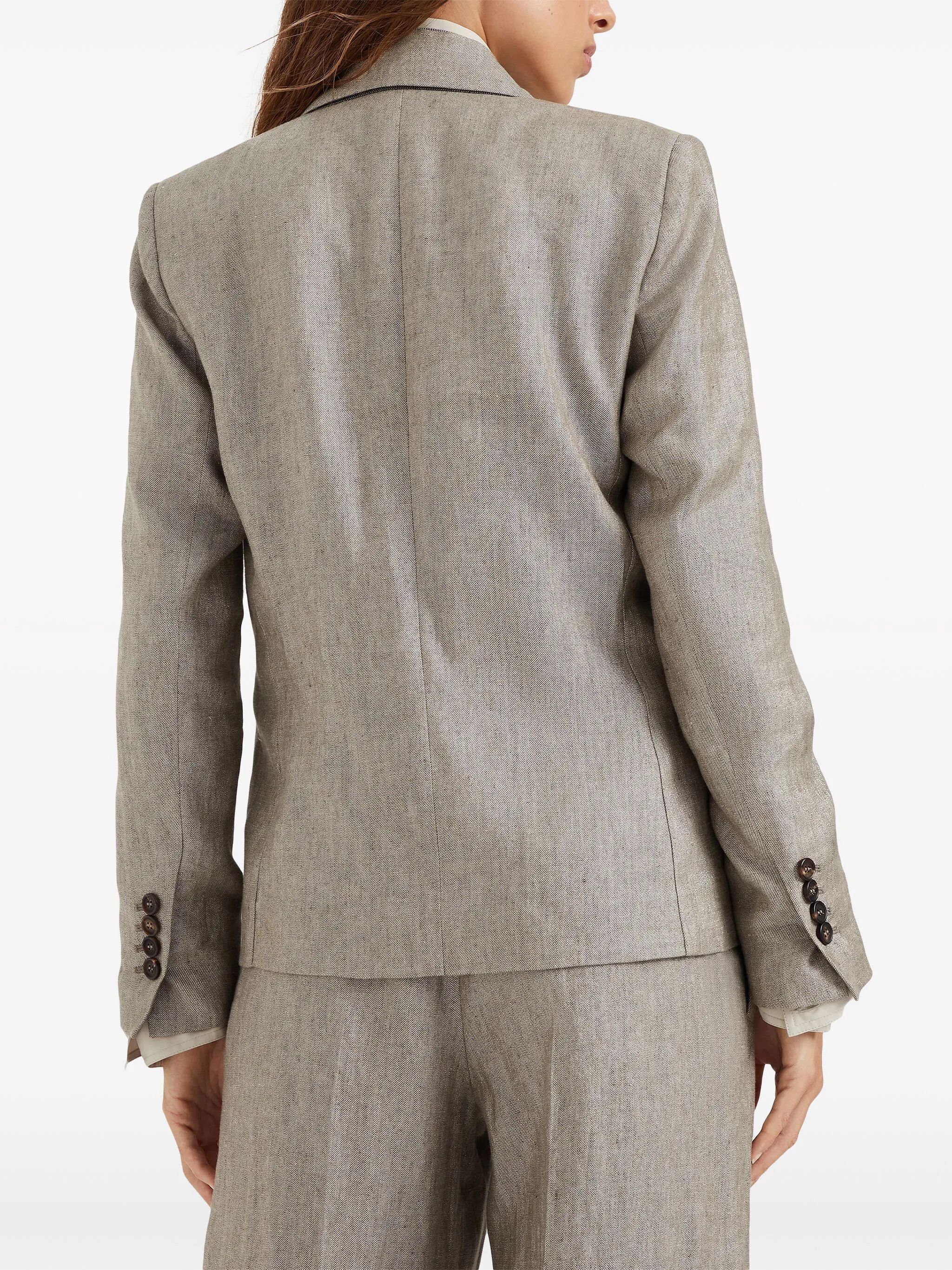 Brunello Cucinelli o1y0725 Blazer in Khaki Size XS / US 0-2 / IT 36-38 - 5 Thumbnail