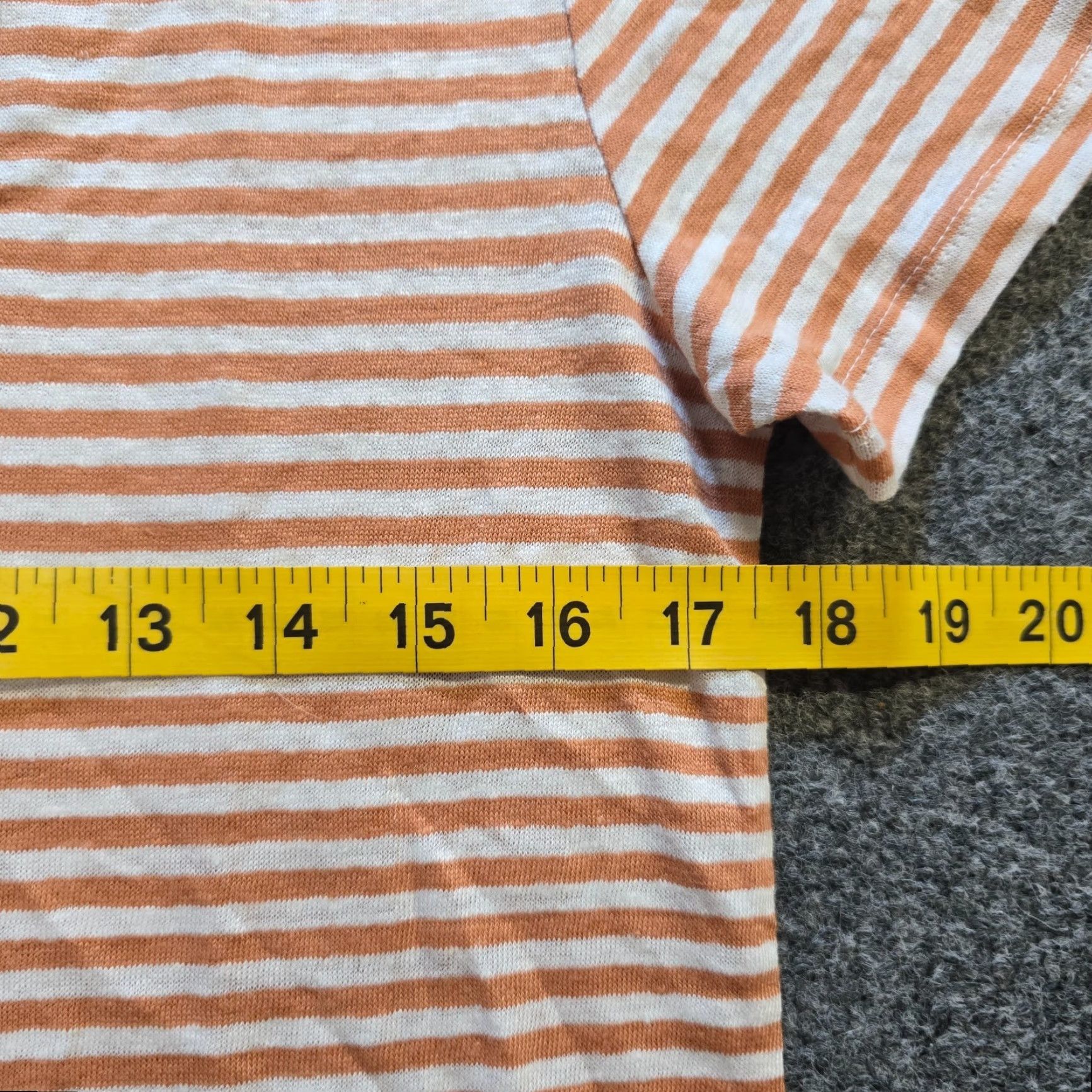 Vintage **Haven Orange White Striped Linen Women's XS T-Shirt** User: **Haven Women's XS Orange White Striped Linen T-Shirt** Size XS / US 0-2 / IT 36-38 - 5 Thumbnail