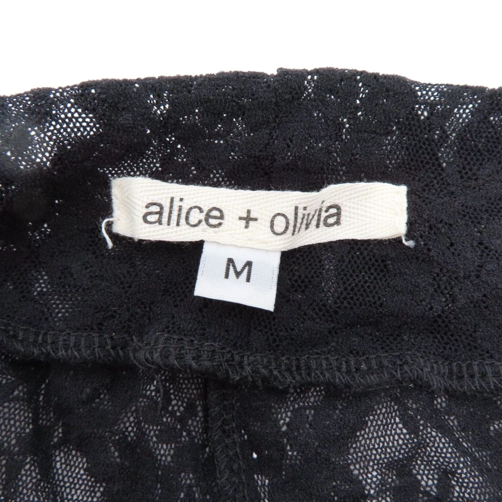 Alice + Olivia Alice + Olivia Women M Black Floral Sheer Lace Footless Leggings Jegging Pants Size 32" / US 10 / IT 46 - 7 Thumbnail