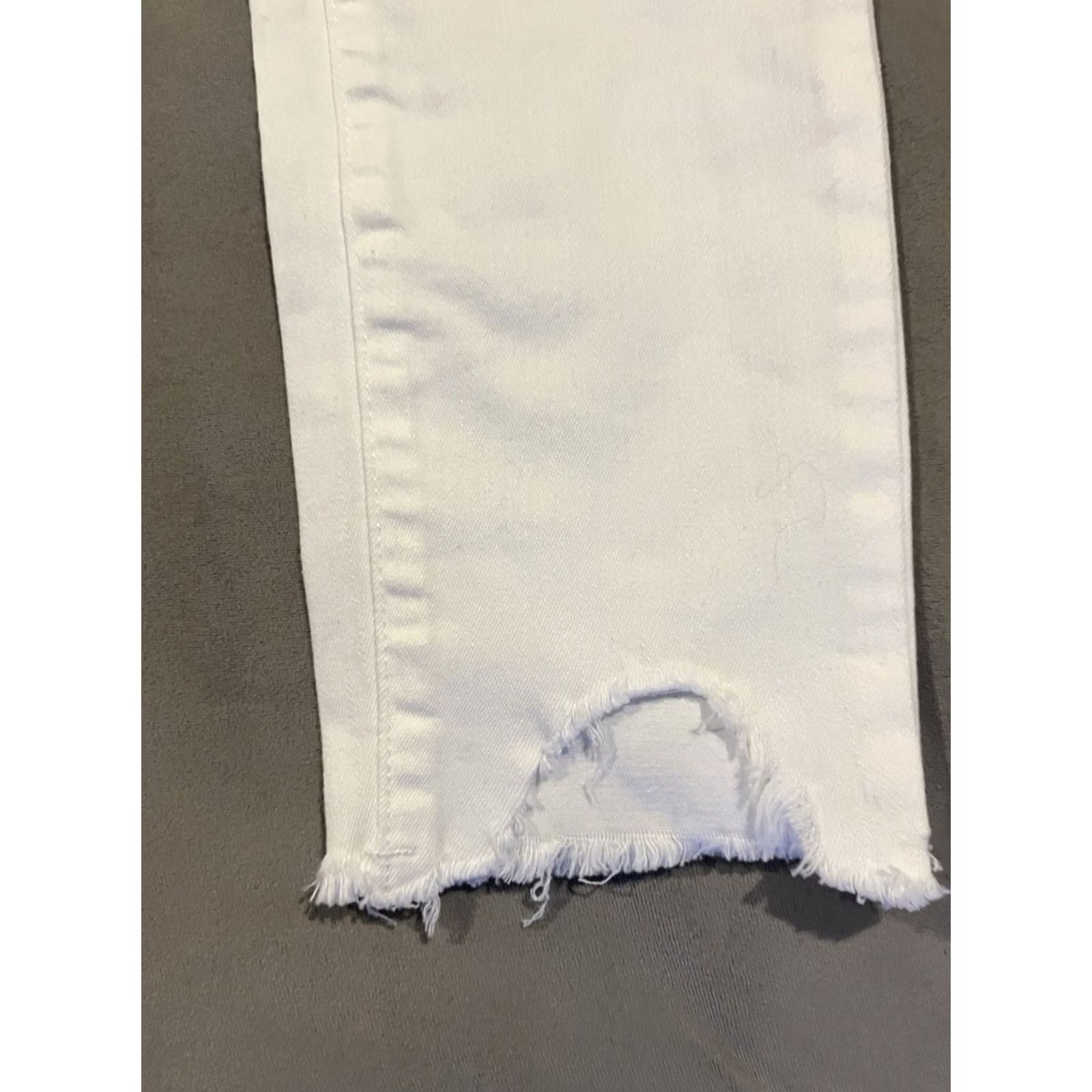 Vintage Elan White Jeans - Distressed Knee - Raw Hem - Size Small - 5-Pocket Denim Skinny Women NWT Size 28" / US 6 / IT 42 - 5 Thumbnail