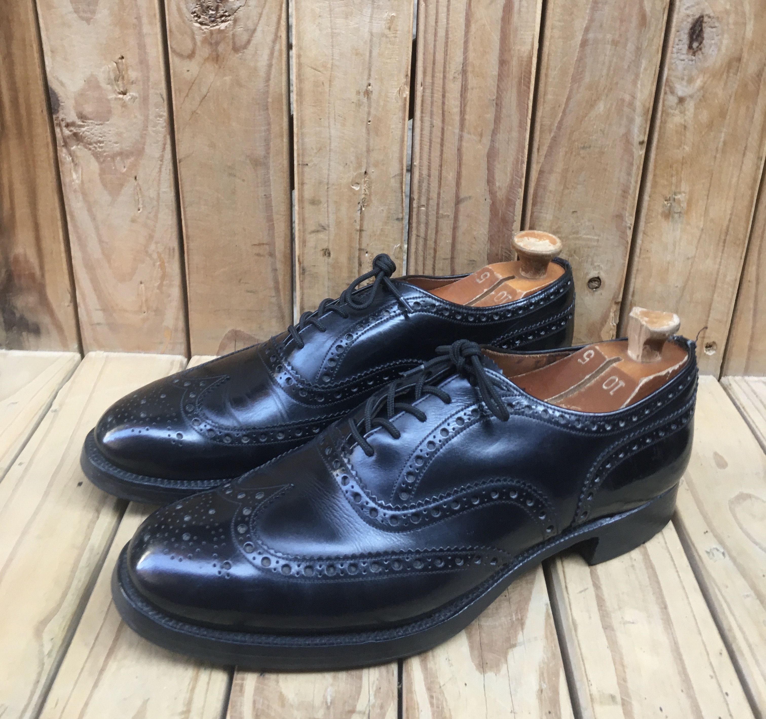 Church's 'BURWOOD Black Leather Brogue Men Shoes UK 10 E