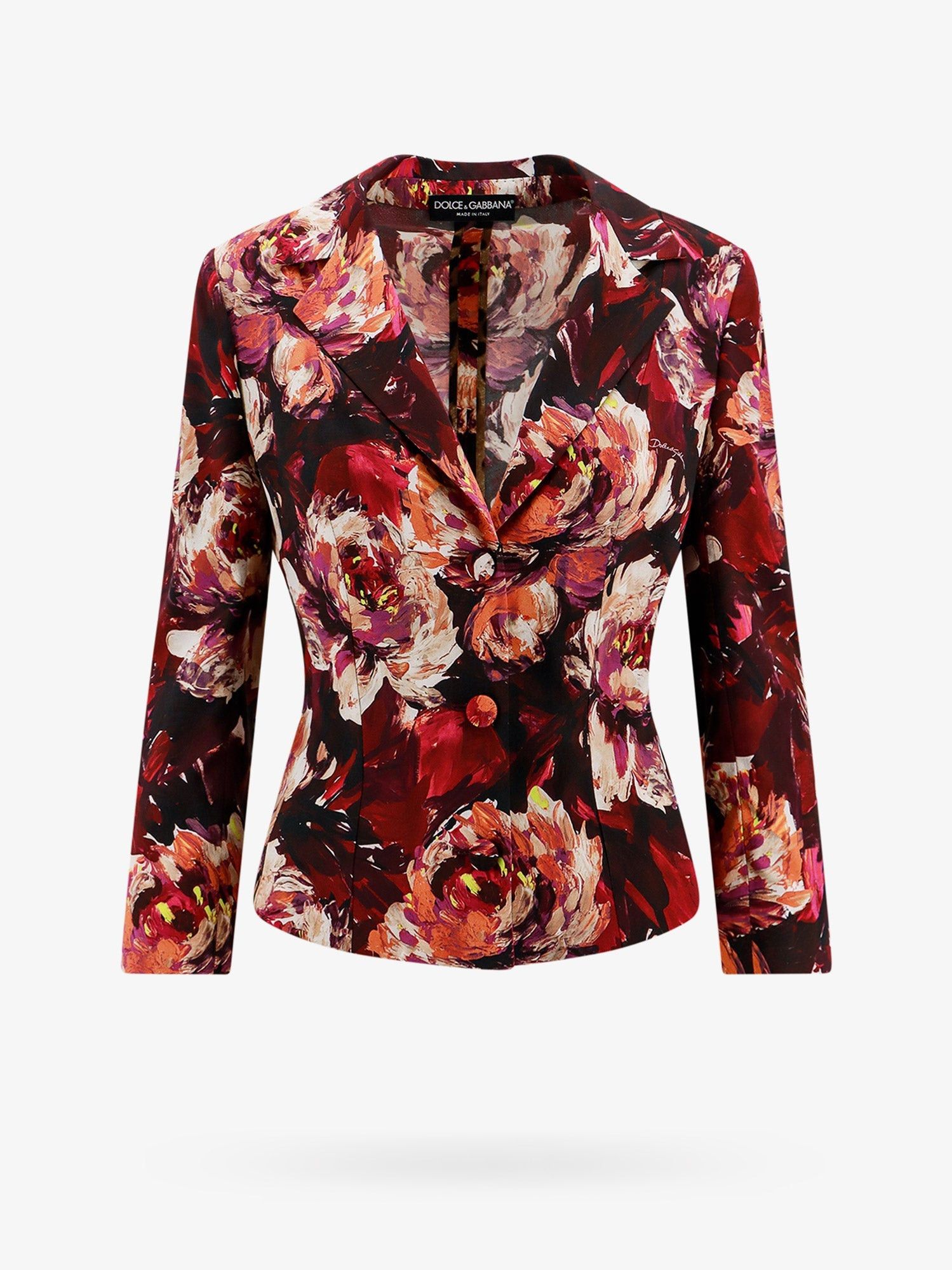 Dolce & Gabbana Cady Blazer With Peonie Flower Print Size M / US 6-8 / IT 42-44 - 1 Thumbnail