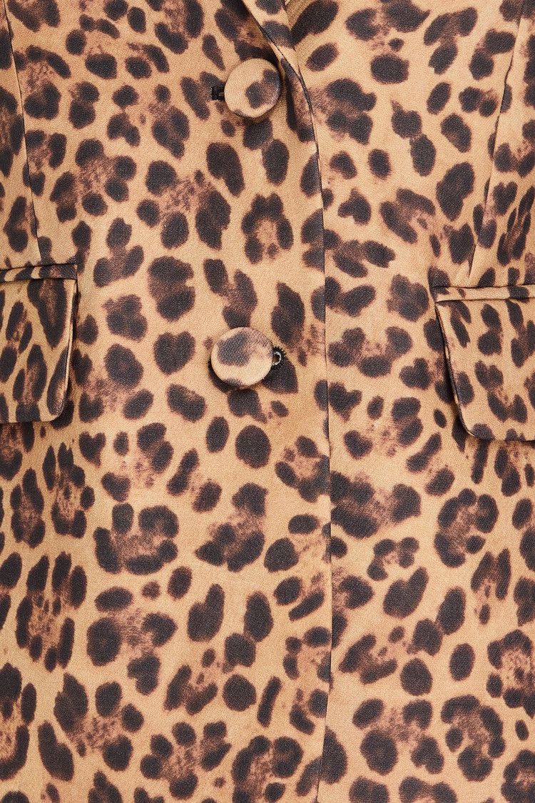Valentino o1y0226 Leopard-Print Blazer in Beige/Black Size XS / US 0-2 / IT 36-38 - 4 Thumbnail