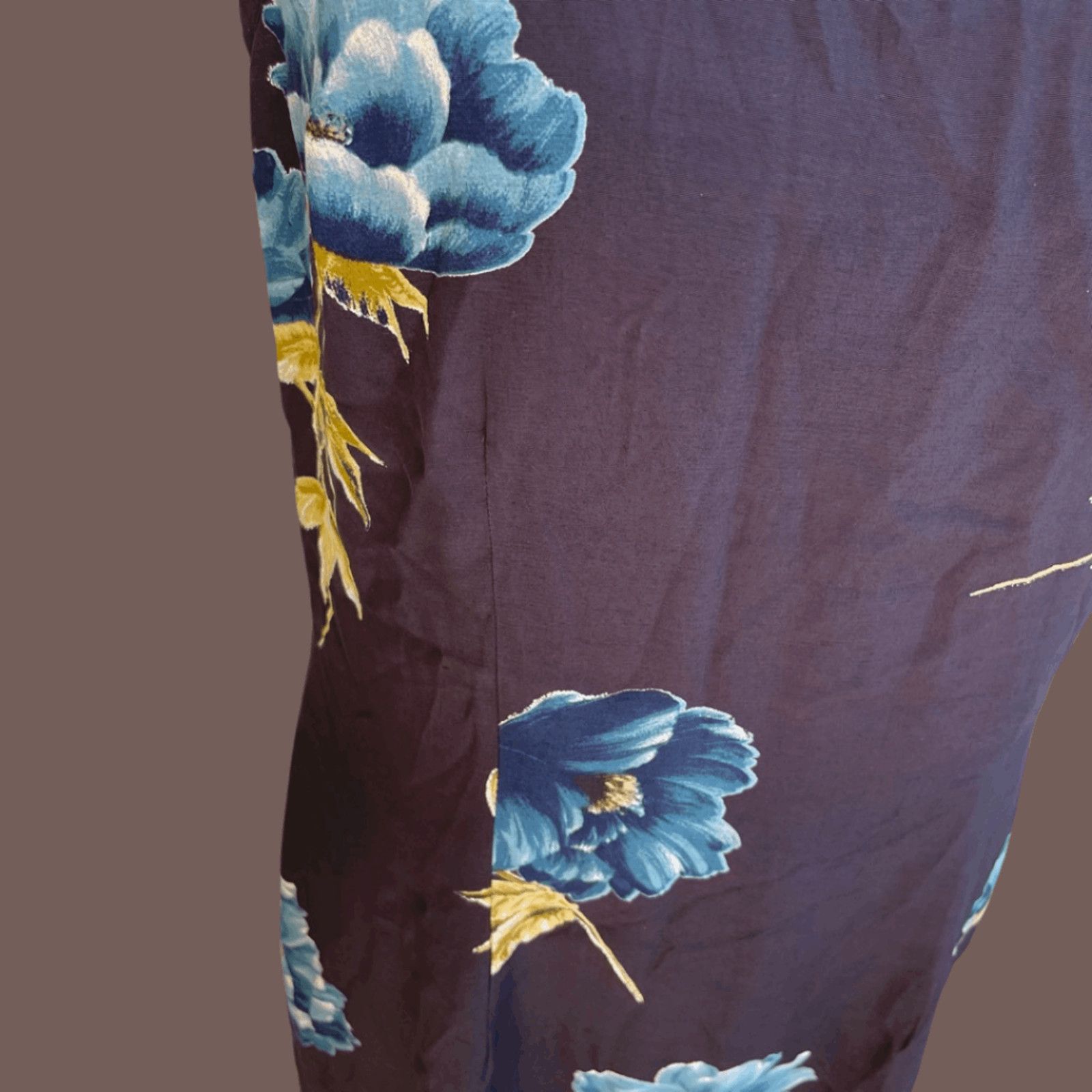 Vintage VTG Floral Midi Dress | Karen Kane Blue Scoop Neck Size S / US 4 / IT 40 - 8 Thumbnail