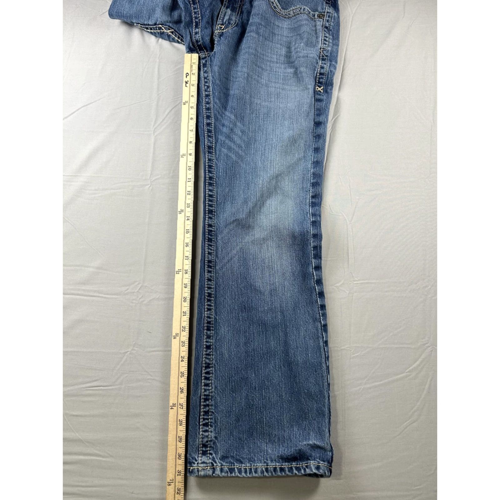 Ariat Ariat Jeans Mens 34X31 Blue Denim Bootcut Western Cowboy Workwear Pants Size US 34 / EU 50 - 5 Thumbnail