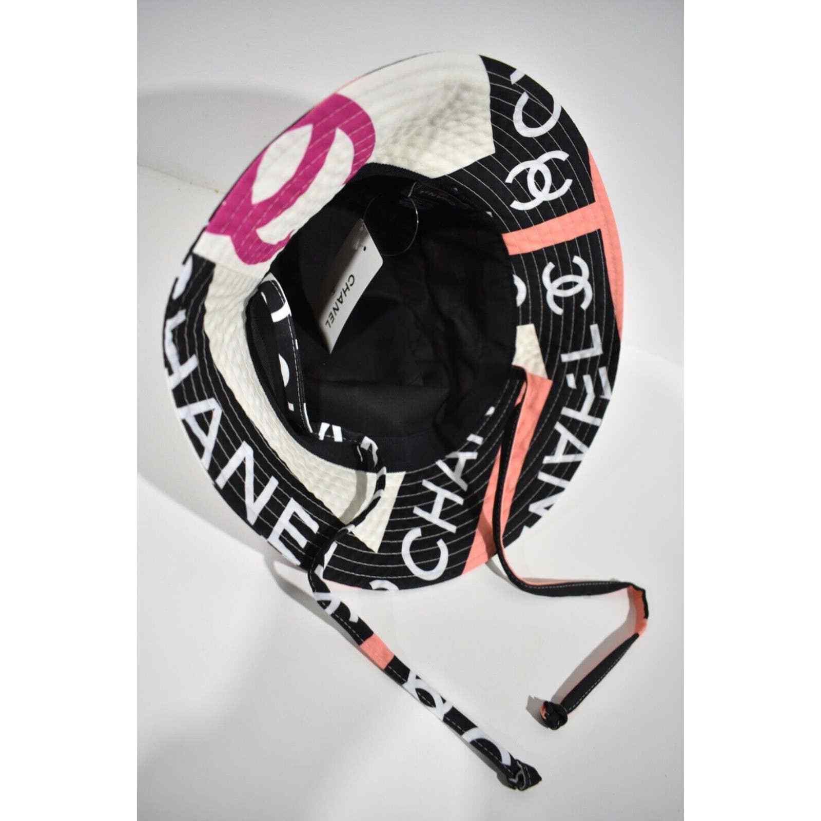 Chanel 22S Fabric CC Logo Sun Cloche Bucket Hat Small S