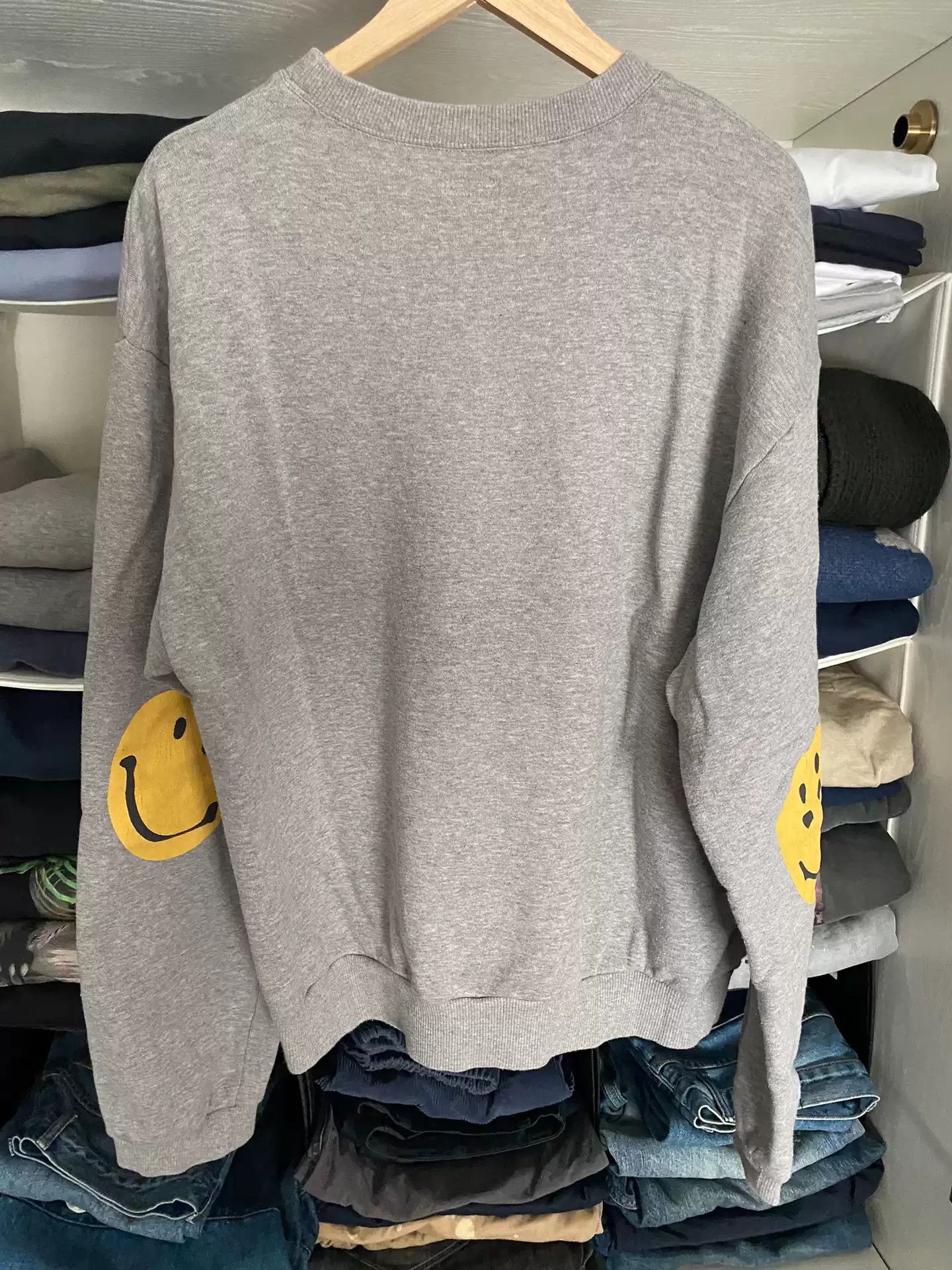 image of Kapital Smiley Sweater in Grey, Men's (Size 2XL)