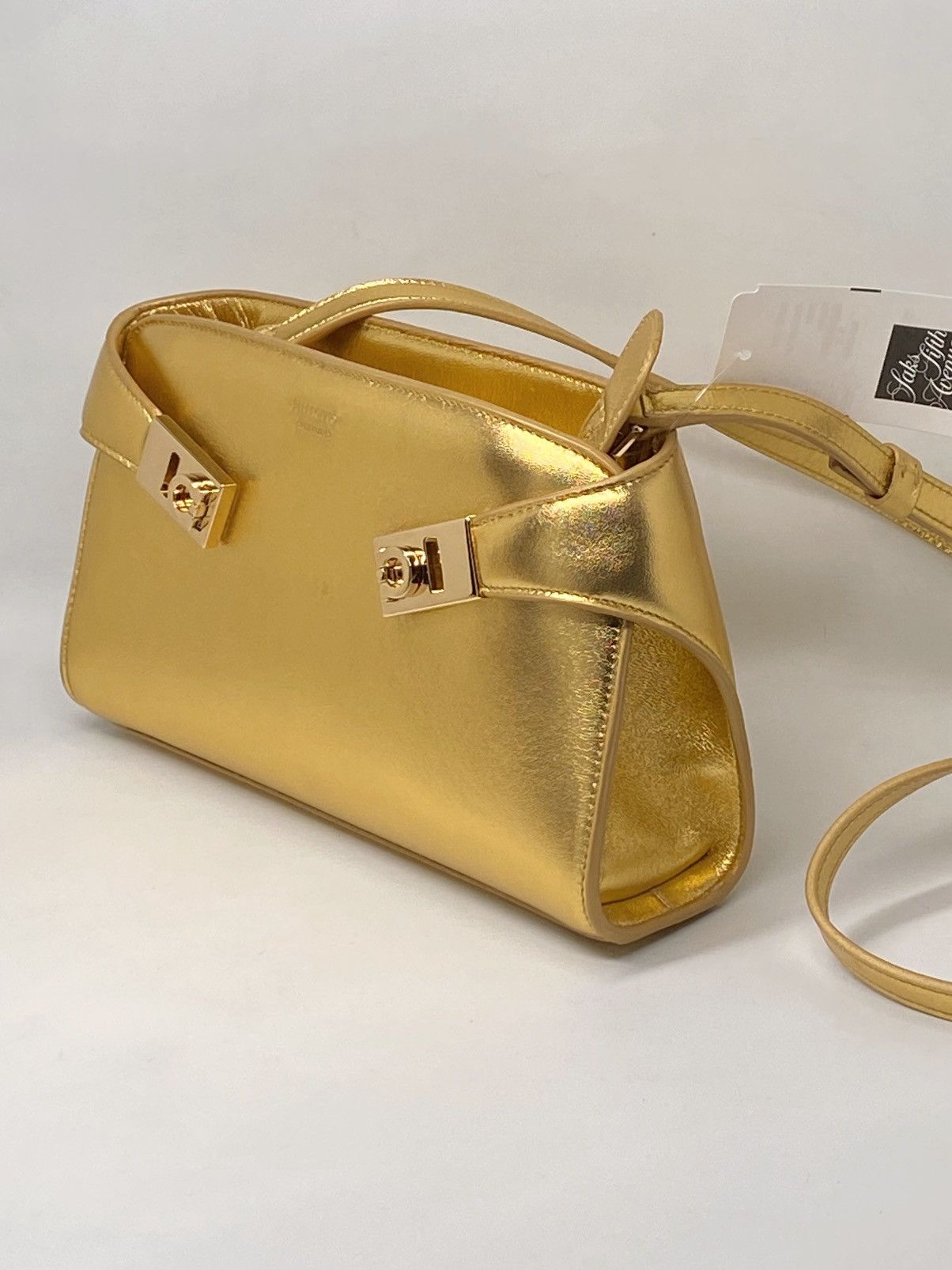 Salvatore Ferragamo Ferragamo Hug Metallic Leather Crossbody Bag Size ONE SIZE - 7 Thumbnail