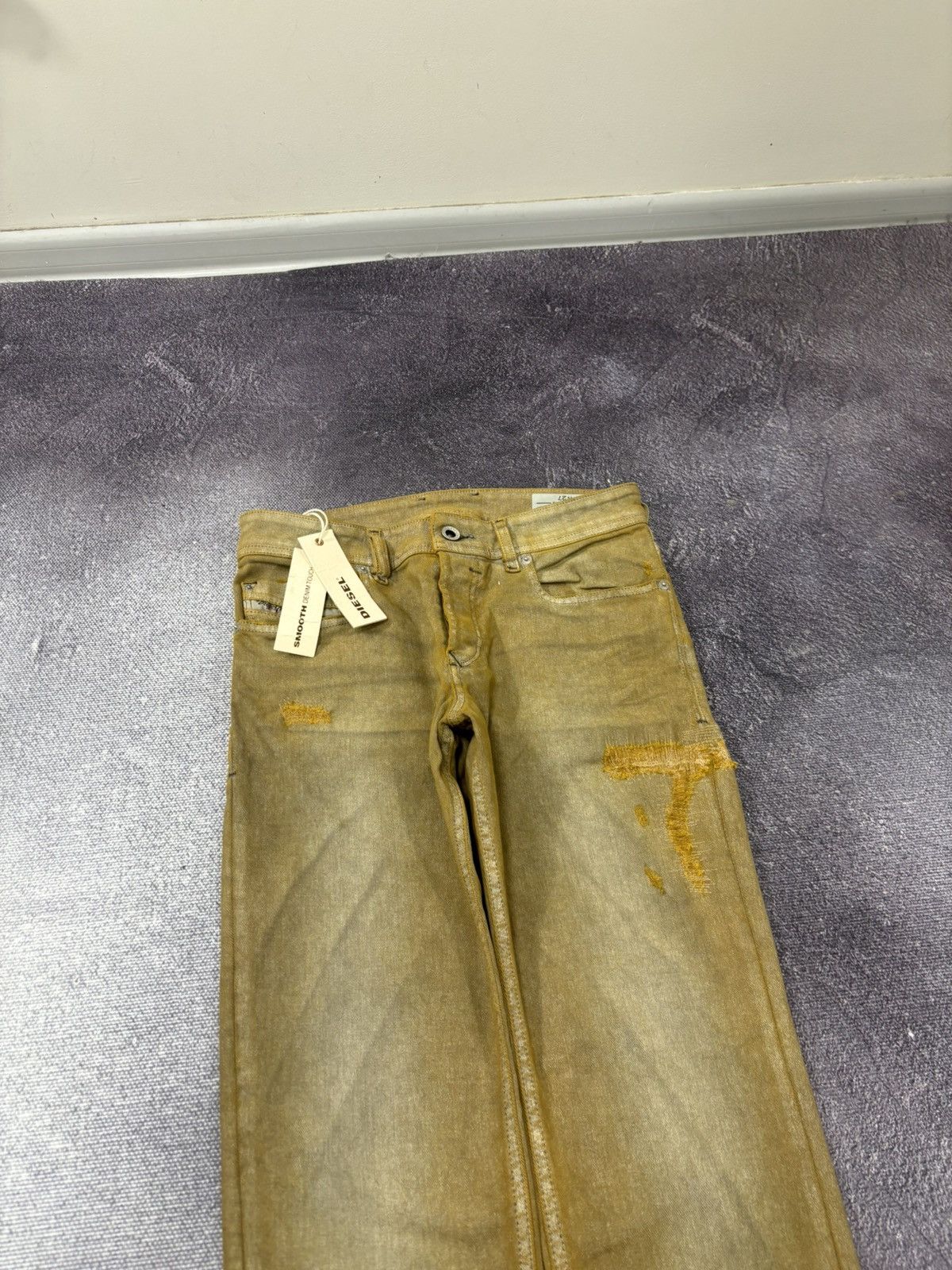 Diesel Diesel Sleenker Slim Skinny NWT Distressed Gold Pants Jeans Size US 27 - 4 Thumbnail