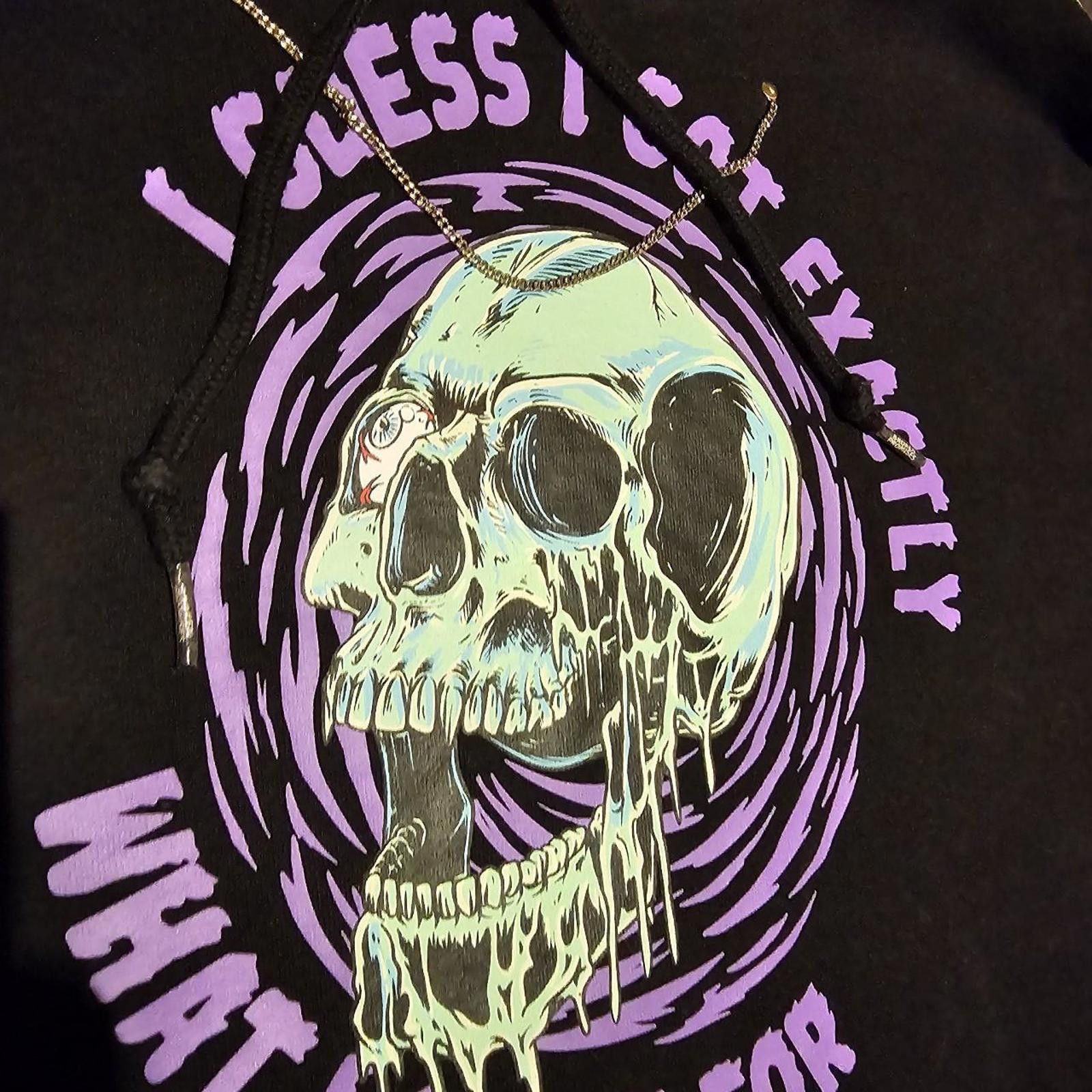 Broken Promises Co. Broken Promises Co. Women's Black and Purple Hoodie Size L / US 10 / IT 46 - 4 Thumbnail