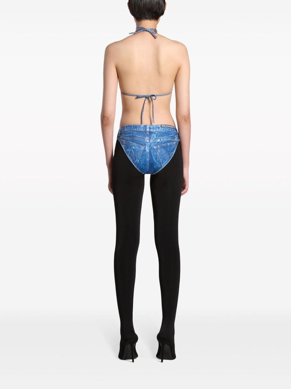 Balenciaga o1s1rm0725 Trompe L'Œil Bikini Set in Blue Size S / US 4 / IT 40 - 3 Thumbnail
