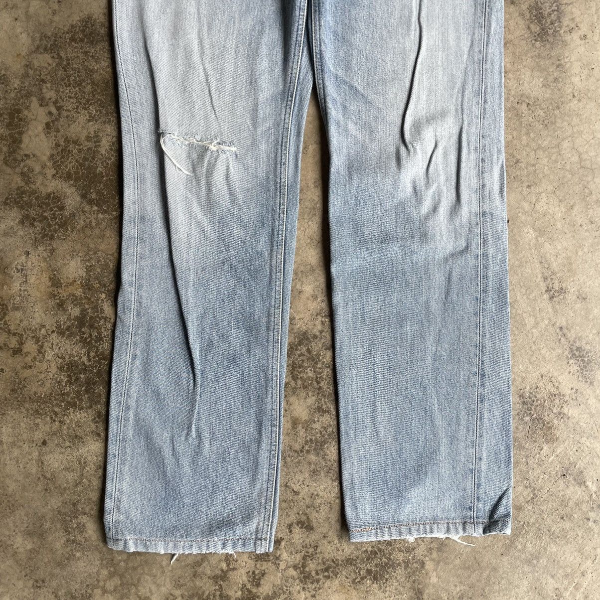 Lee 🔥Vintage Lee Riders Stoned Washed Ripped Distress Jeans Size US 31 - 3 Thumbnail