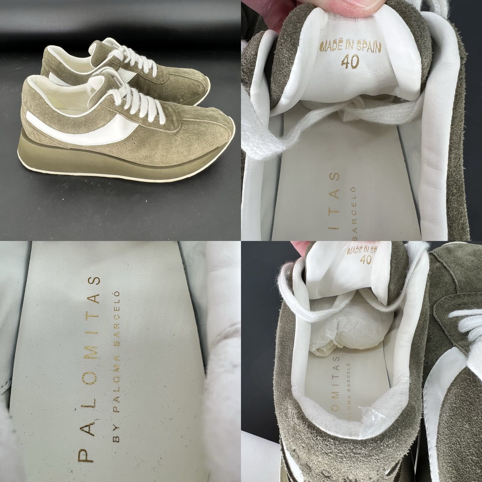 Vintage PALOMA BARCELÓ Palomitas Green Suede Sneakers Low Top 9 Women Casual Athletic Shoes Size US 9 / IT 39 - 8 Thumbnail