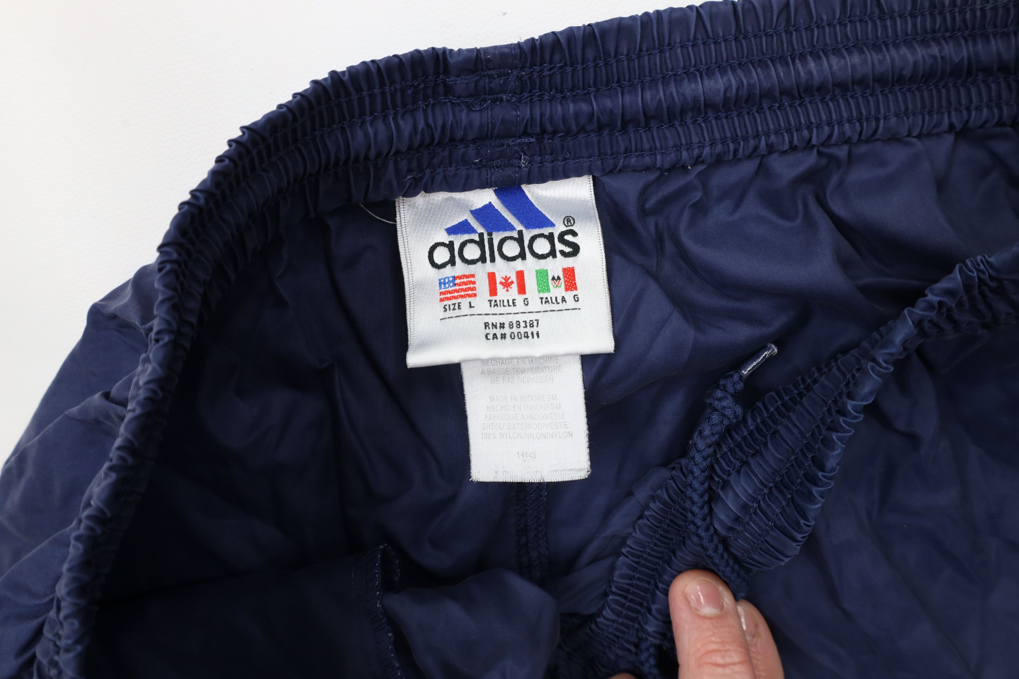Adidas × Vintage Vintage 90s Adidas Spell Striped Cuffed Joggers Pants Nylon Size US 36 / EU 52 - 10 Thumbnail