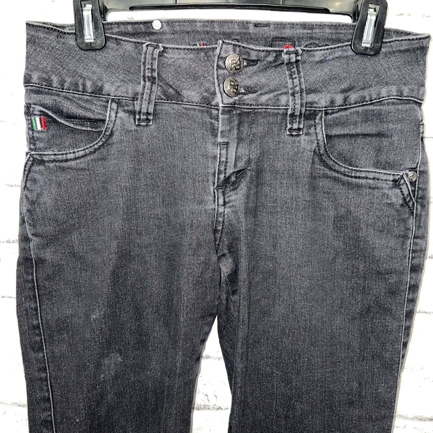 Vintage Pavi Italy Donna Black Jeans Womens Size 6 28-32x32 (Stretchy Waist) Skinny Womens Jeans Italy Black 28-32x32 Size 6 Pavi Italy Donna Size 28" / US 6 / IT 42 - 3 Thumbnail