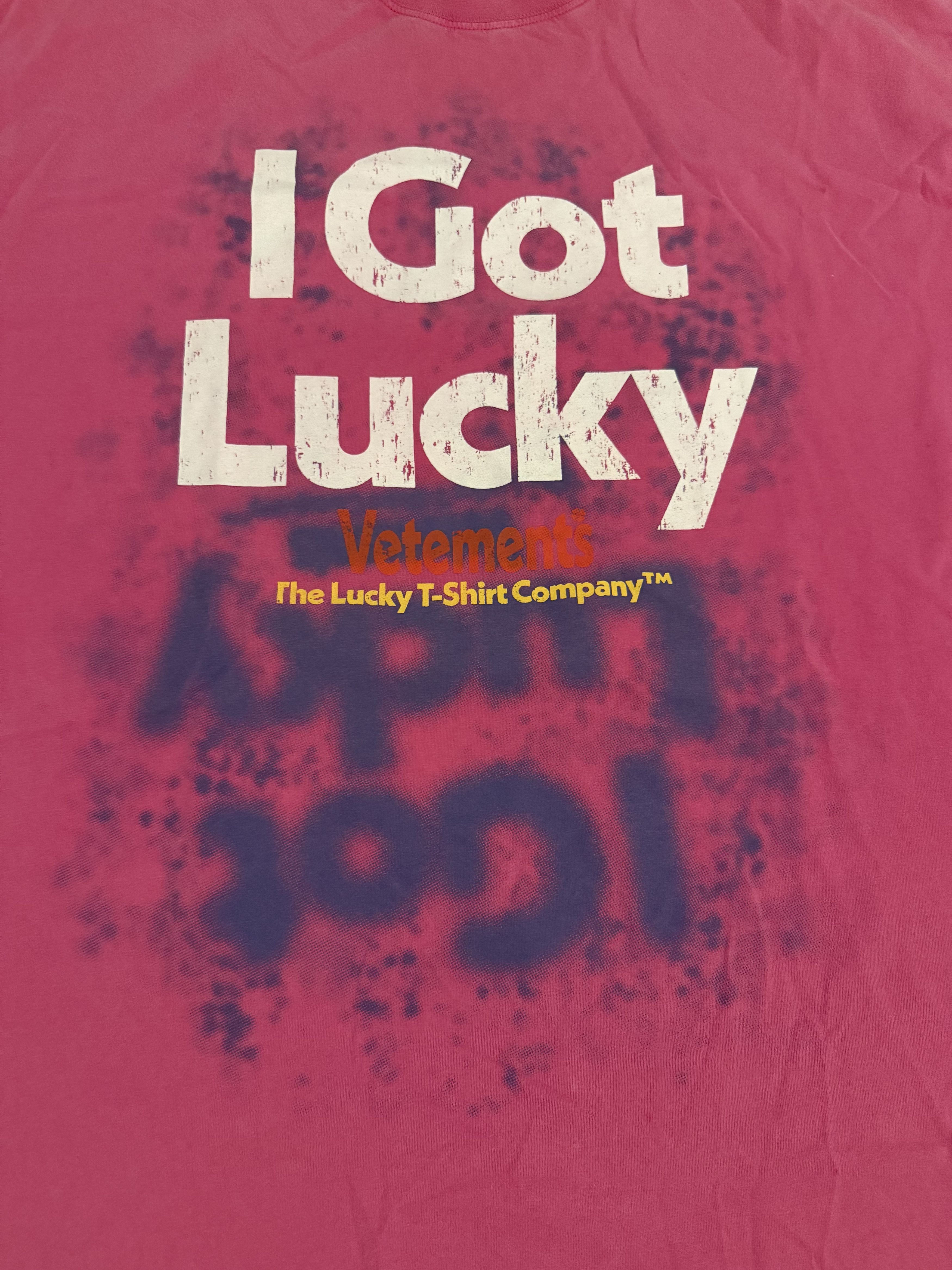 Vetements Vetements I Got Lucky Tee - Pink Size US S / EU 44-46 / 1 - 2 Thumbnail