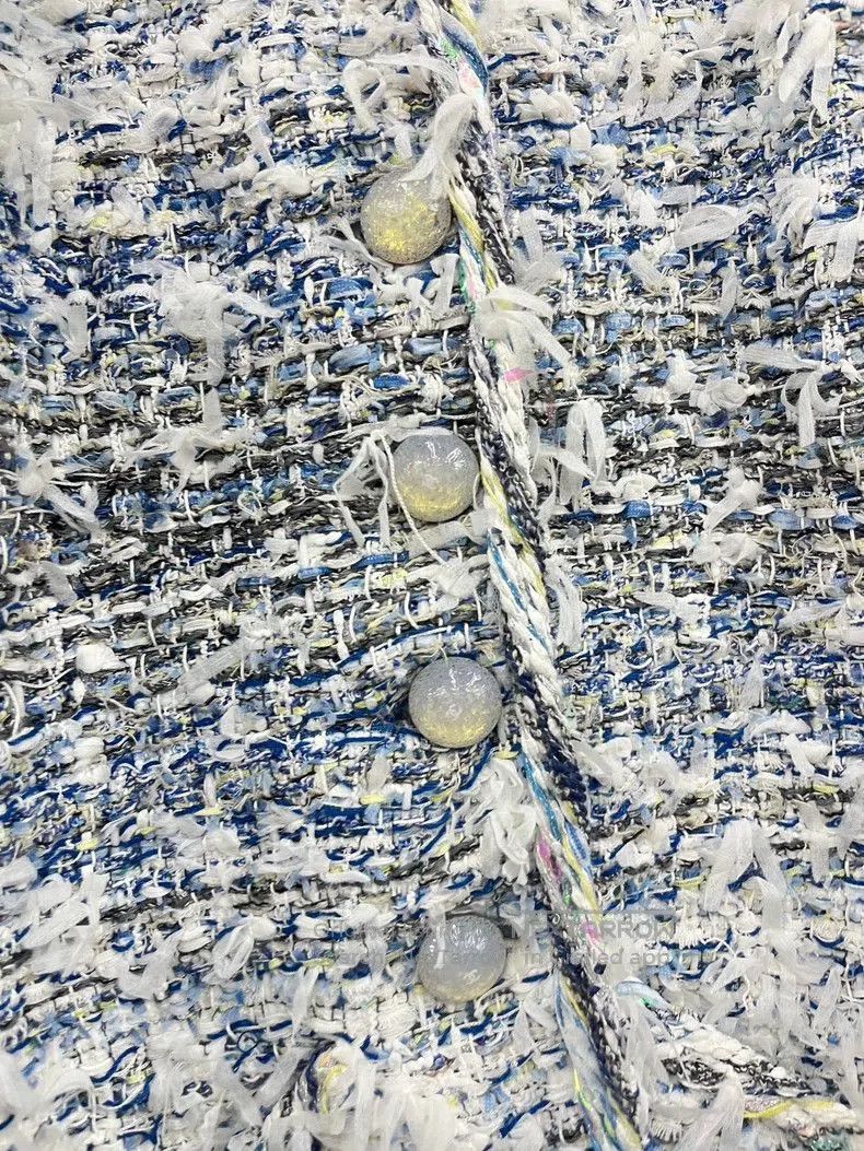 Chanel Chanel Waterfall Blue White Fringe Jacket. Size US M / EU 48-50 / 2 - 2 Thumbnail